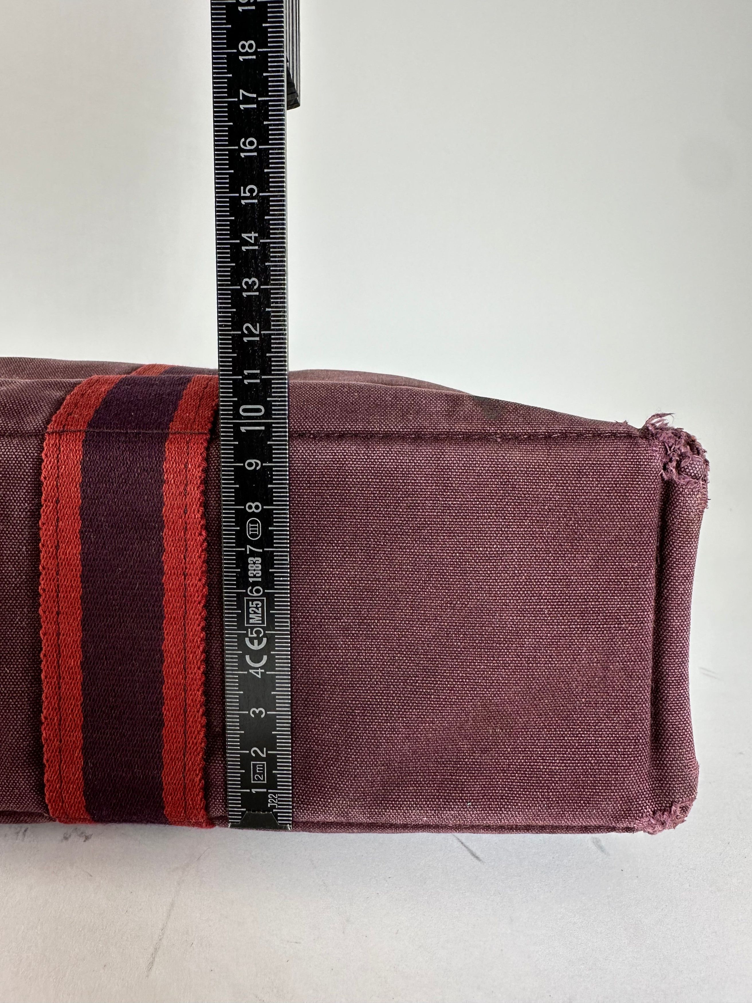 Other Vintage Hermes Fourre Tout Canvas Tote Bag Burgundy Red Size ONE SIZE - 13 Thumbnail