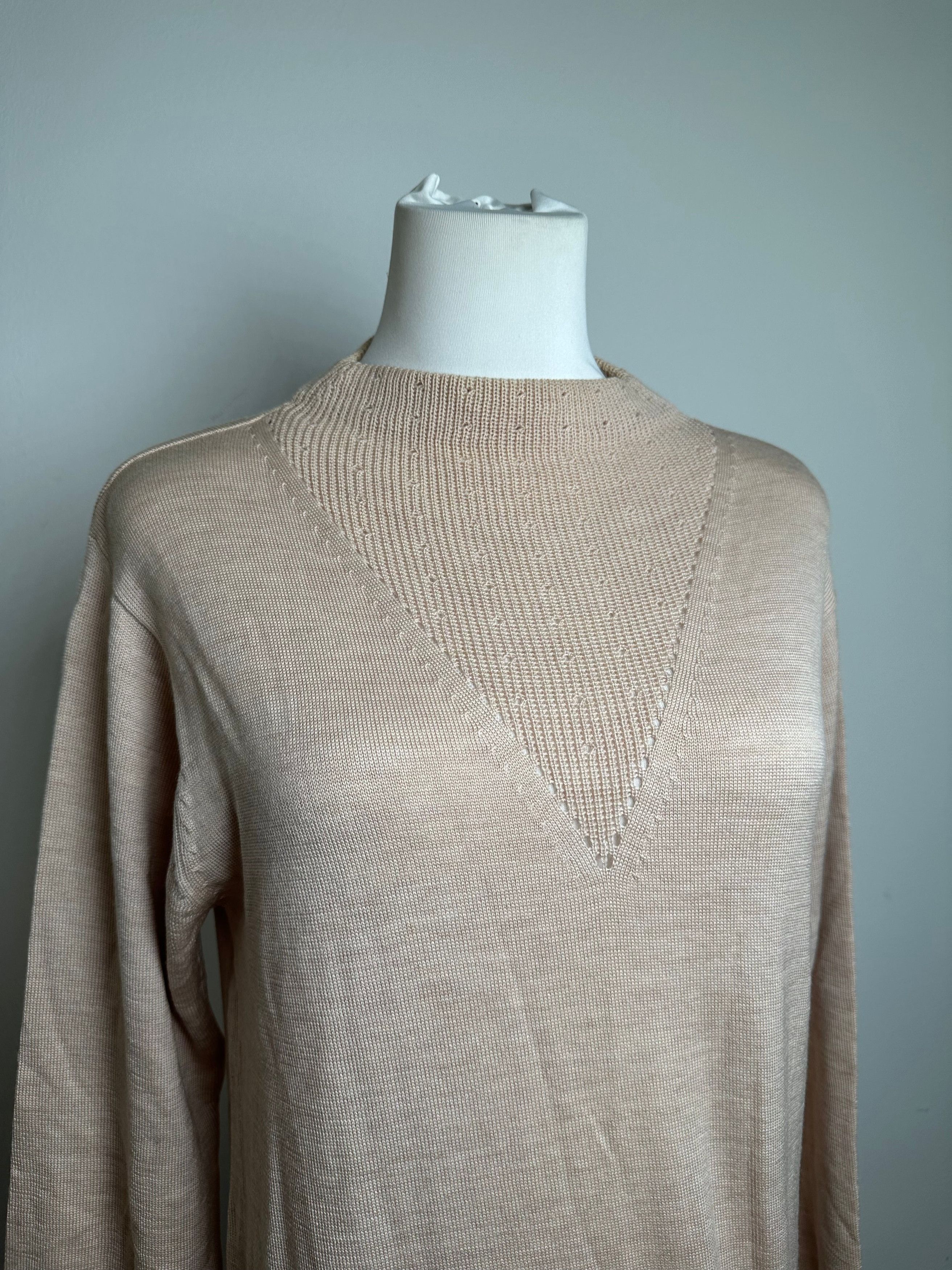 Dior Vintage Sports Wool Pointelle Knit Pullover Pink Beige M Size M / US 6-8 / IT 42-44 - 7 Thumbnail