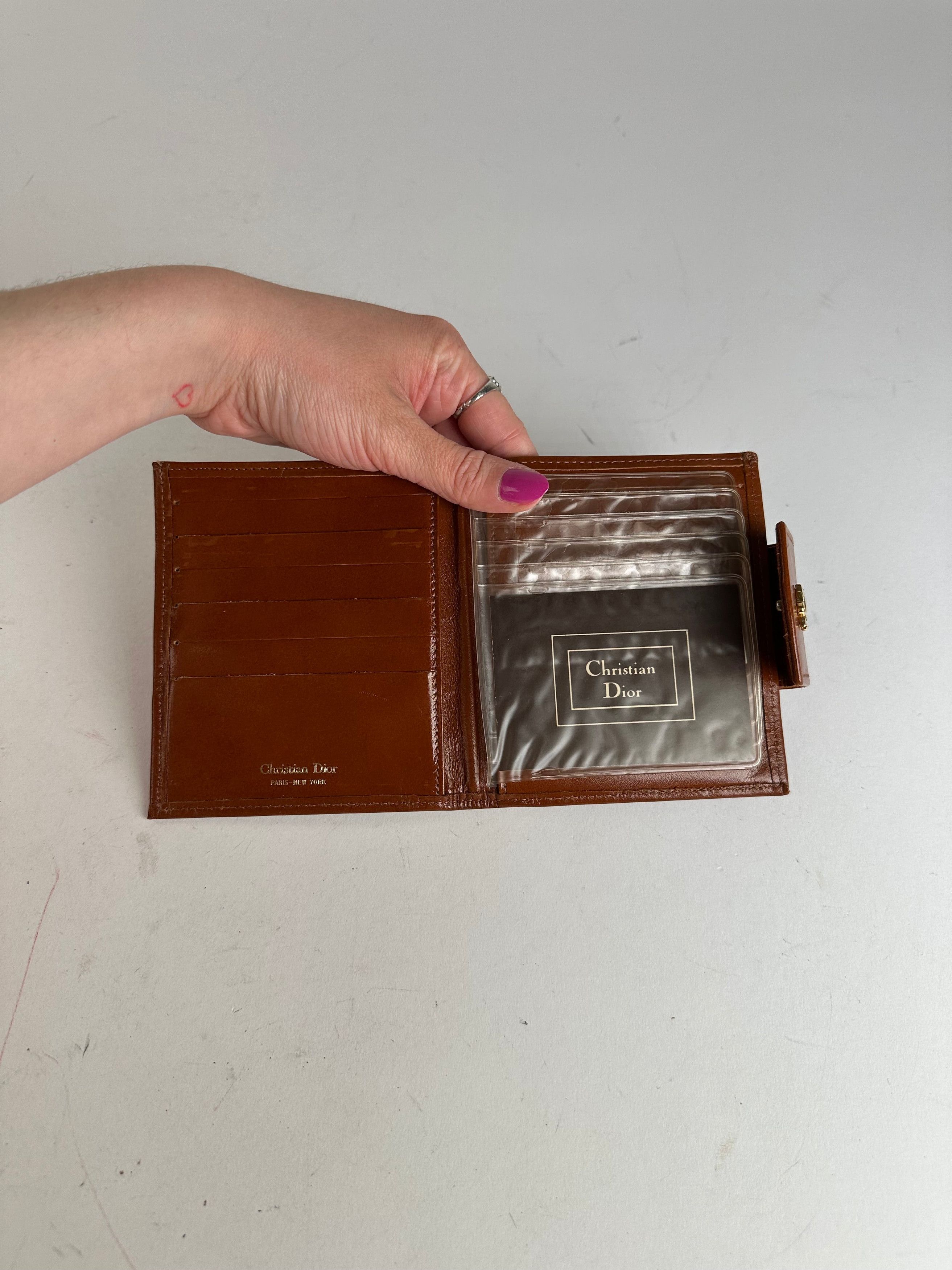 Dior Vintage Paris-New York Leather Bifold Wallet Cognac Size ONE SIZE - 3 Thumbnail