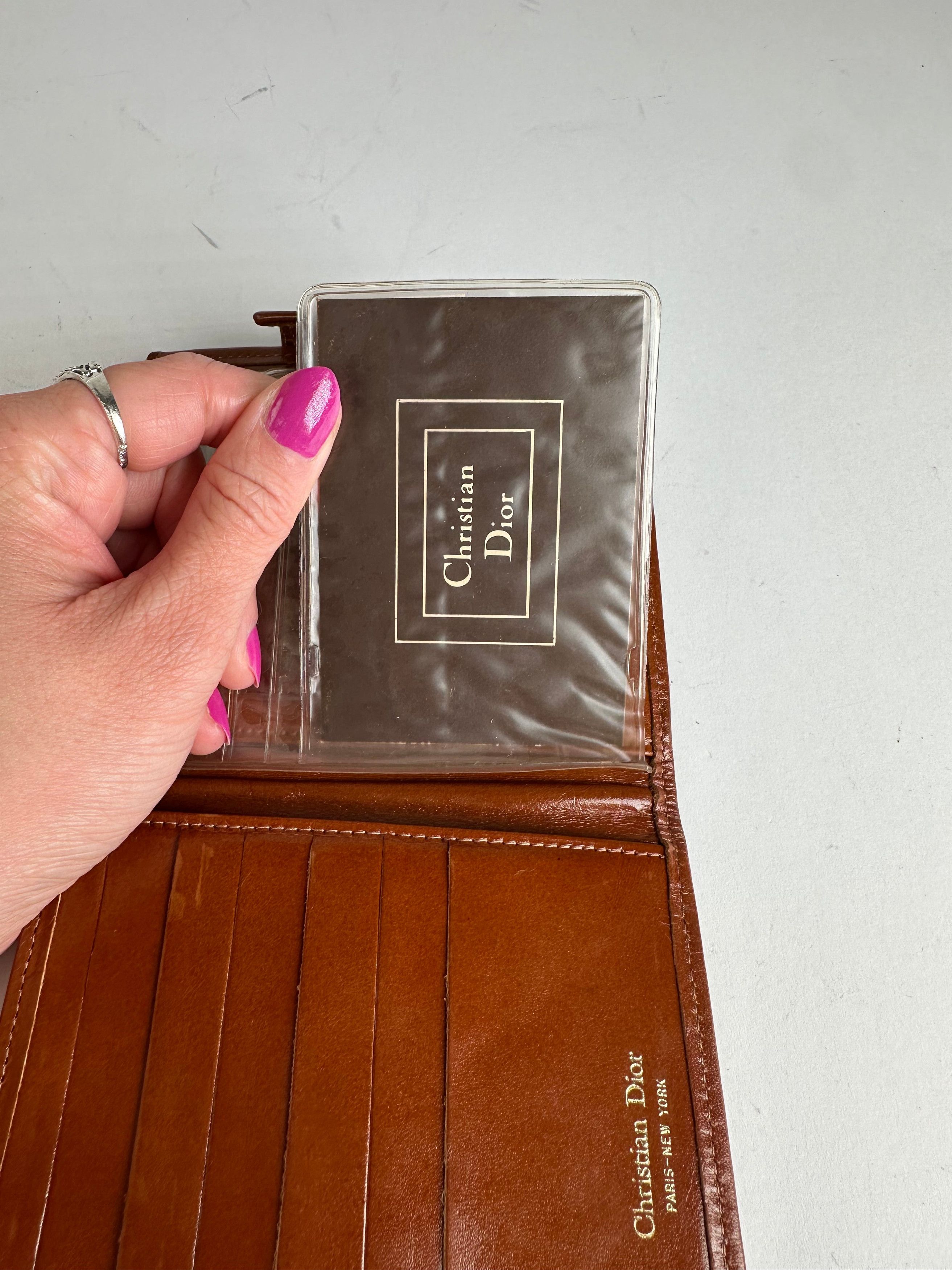 Dior Vintage Paris-New York Leather Bifold Wallet Cognac Size ONE SIZE - 5 Thumbnail