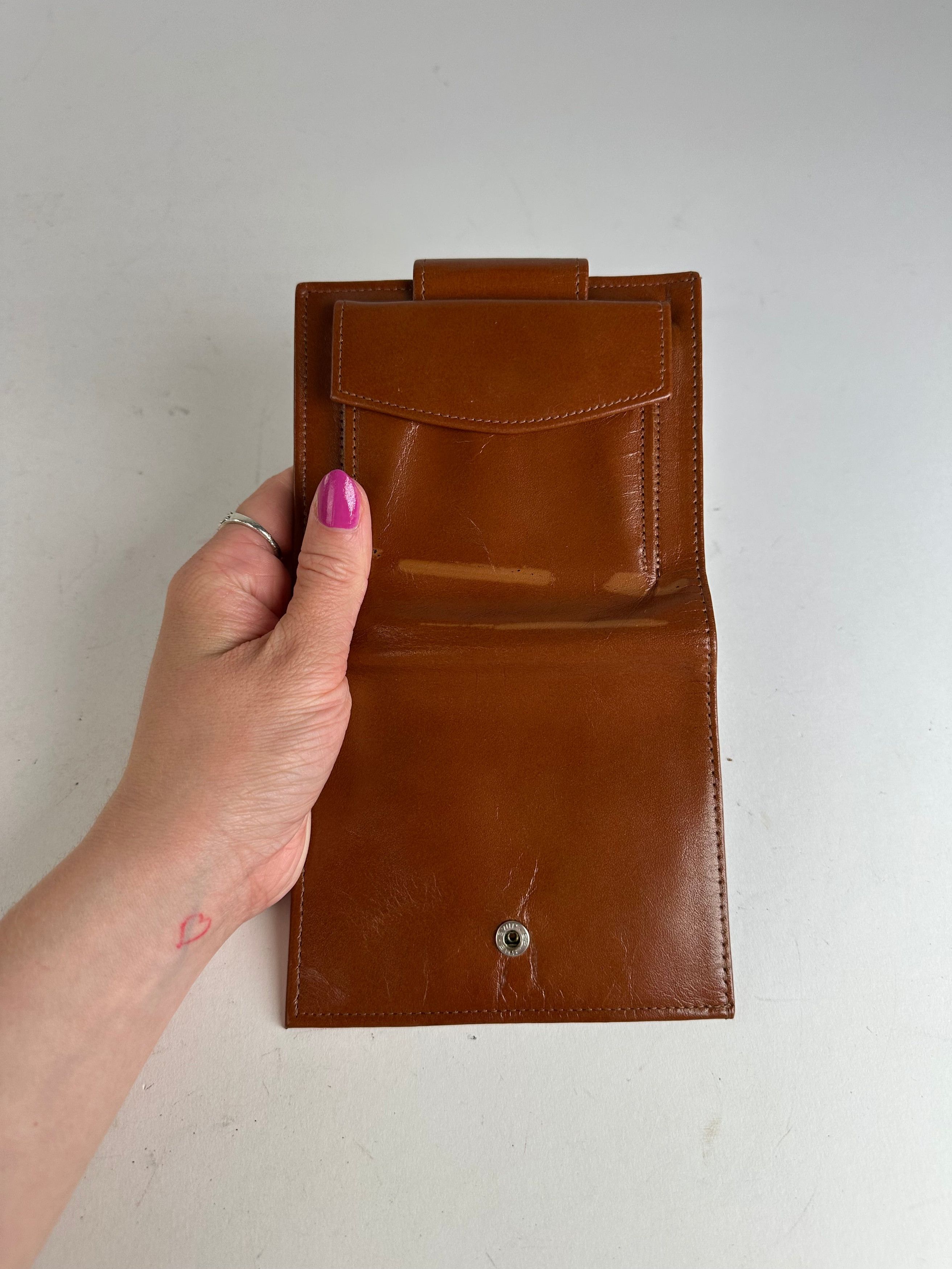 Dior Vintage Paris-New York Leather Bifold Wallet Cognac Size ONE SIZE - 6 Thumbnail