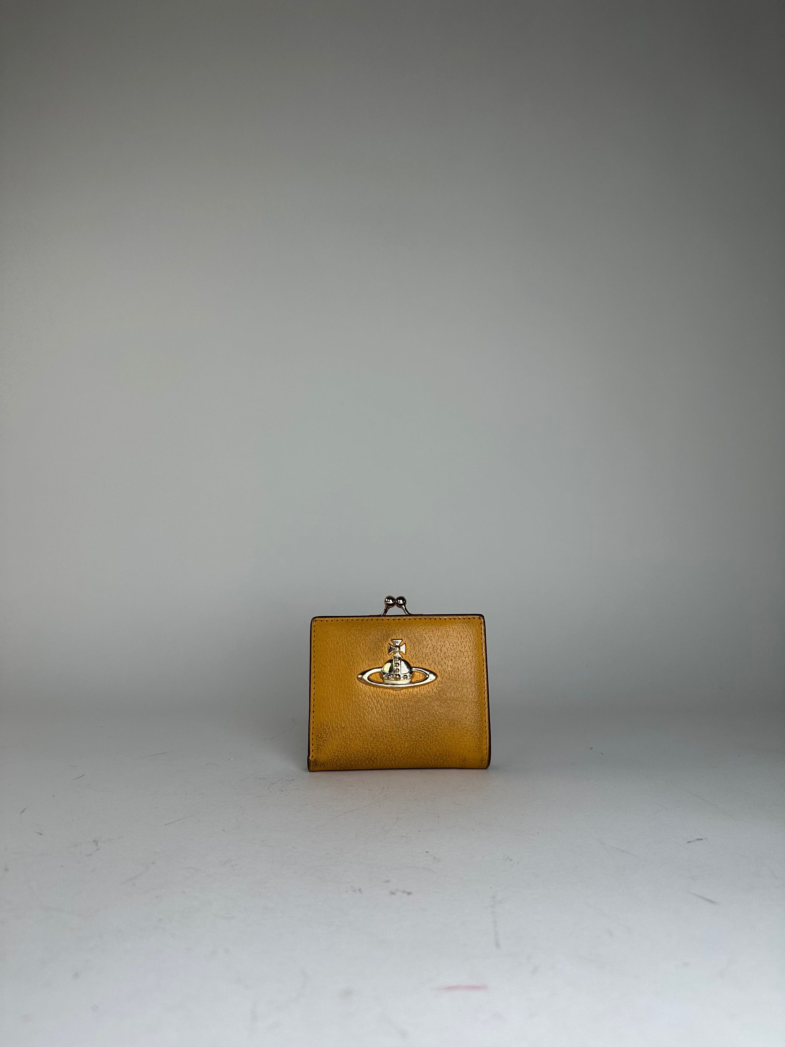 Vivienne Westwood Vintage Orb Leather Kiss-Lock Wallet Mustard Size ONE SIZE - 11 Thumbnail