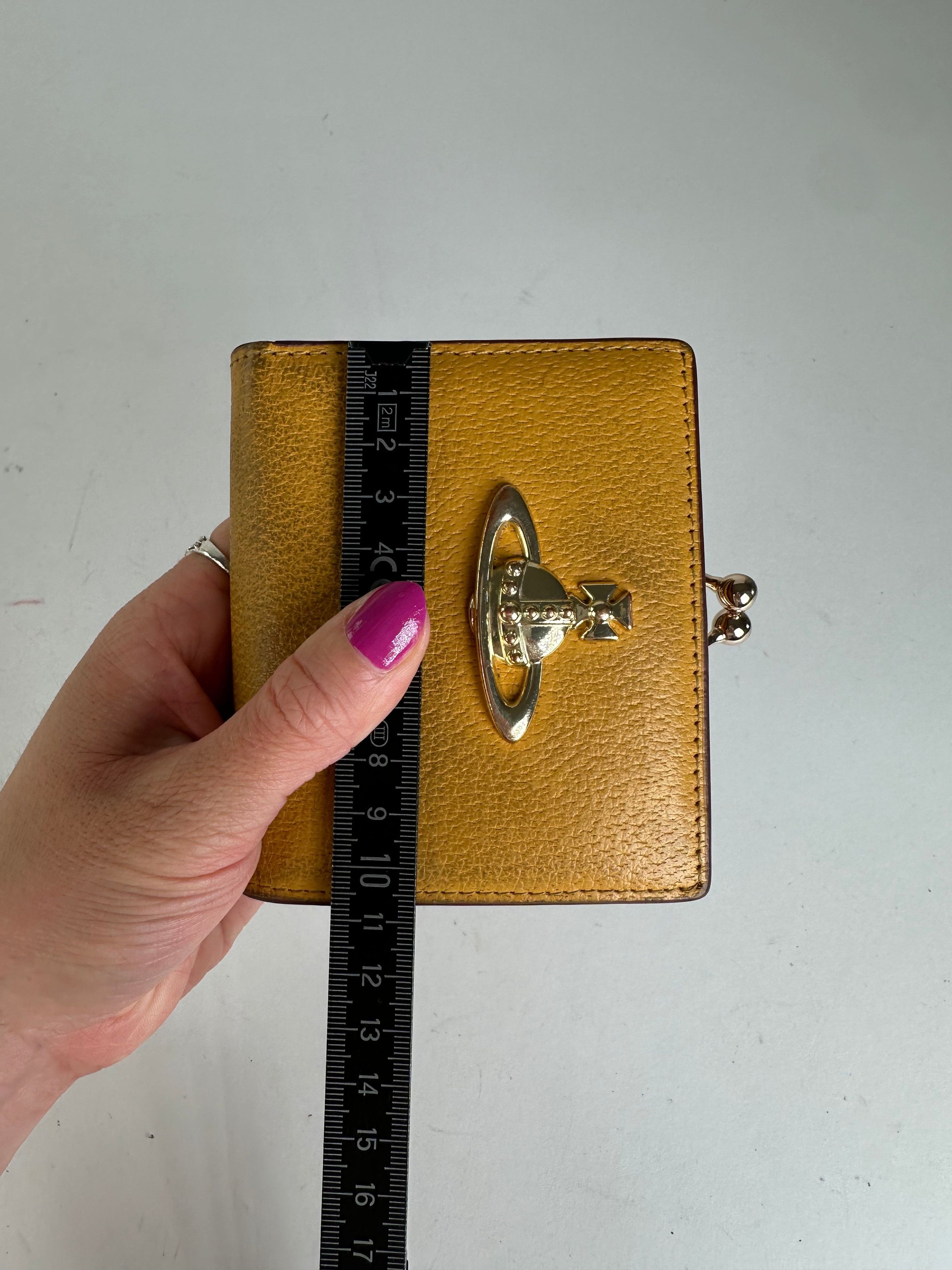 Vivienne Westwood Vintage Orb Leather Kiss-Lock Wallet Mustard Size ONE SIZE - 8 Thumbnail