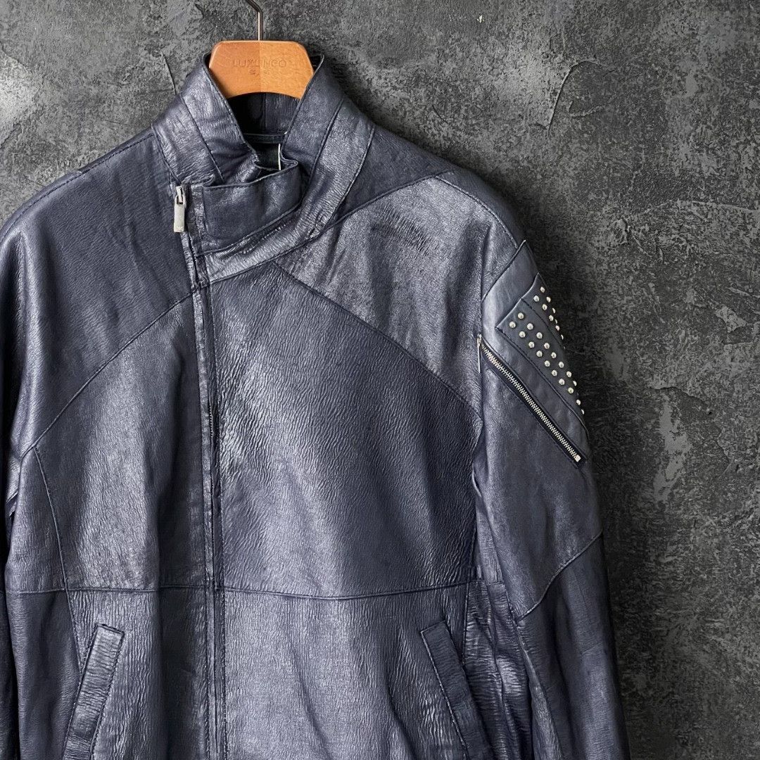 Armani Armani Leather Blue Leather Jacket m Men Size US M / EU 48-50 / 2 - 3 Thumbnail