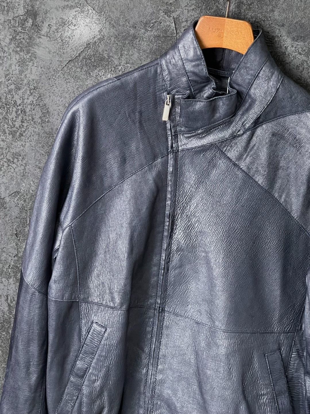 Armani Armani Leather Blue Leather Jacket m Men Size US M / EU 48-50 / 2 - 4 Thumbnail