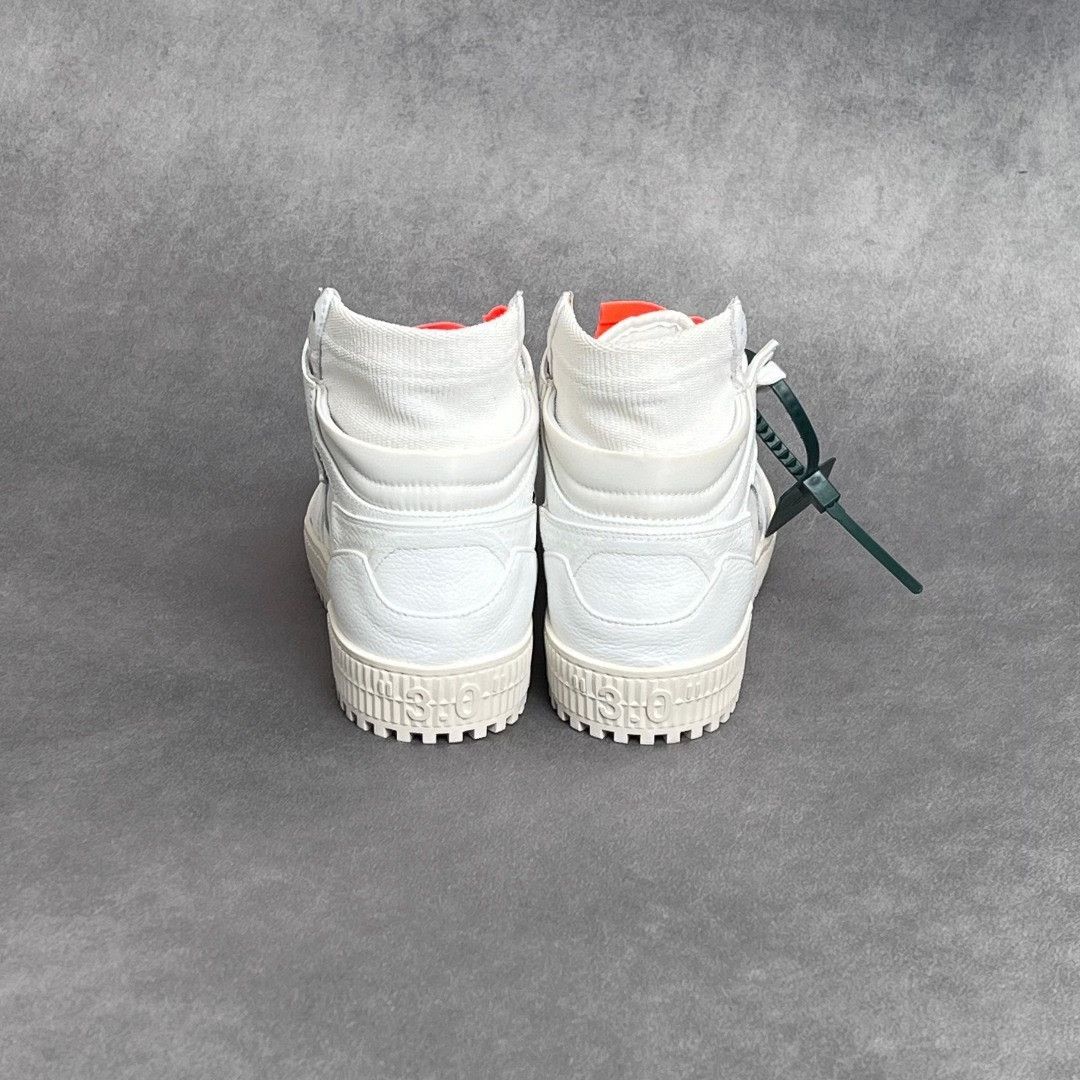 Off-White Off-White Leather White Hitop Sneakers 6 Men Size US 6 / EU 39 - 8 Thumbnail