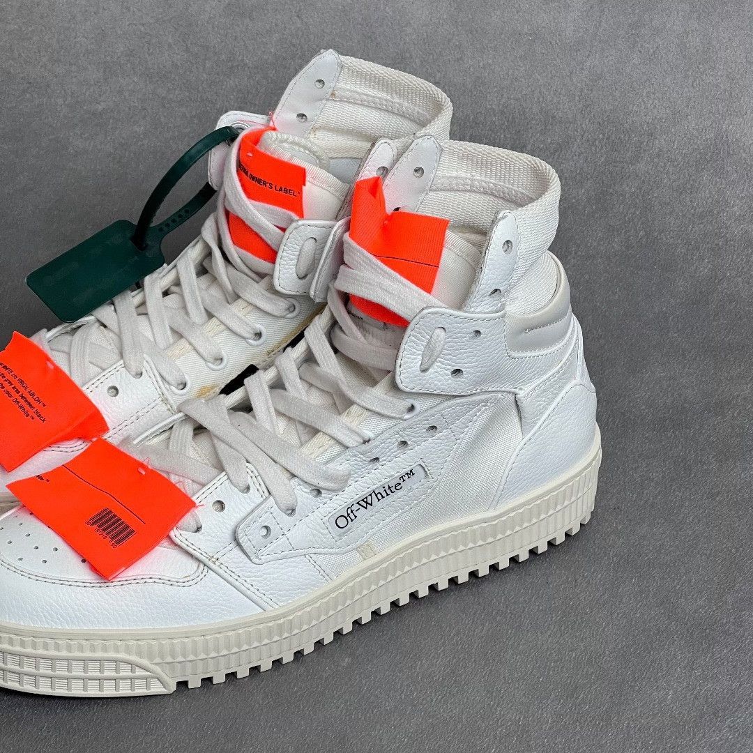 Off-White Off-White Leather White Hitop Sneakers 6 Men Size US 6 / EU 39 - 2 Thumbnail