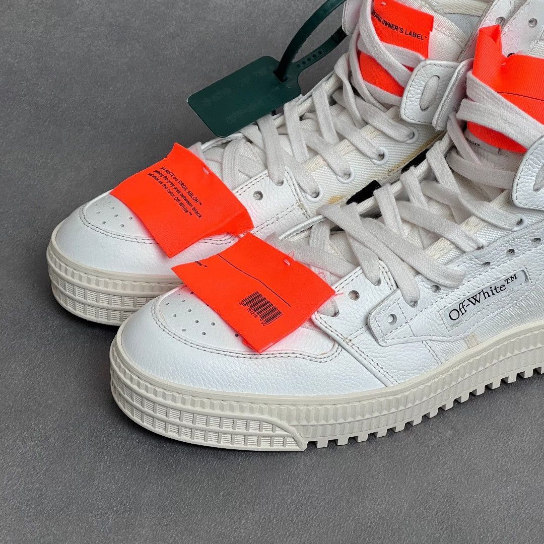 Off-White Off-White Leather White Hitop Sneakers 6 Men Size US 6 / EU 39 - 3 Thumbnail