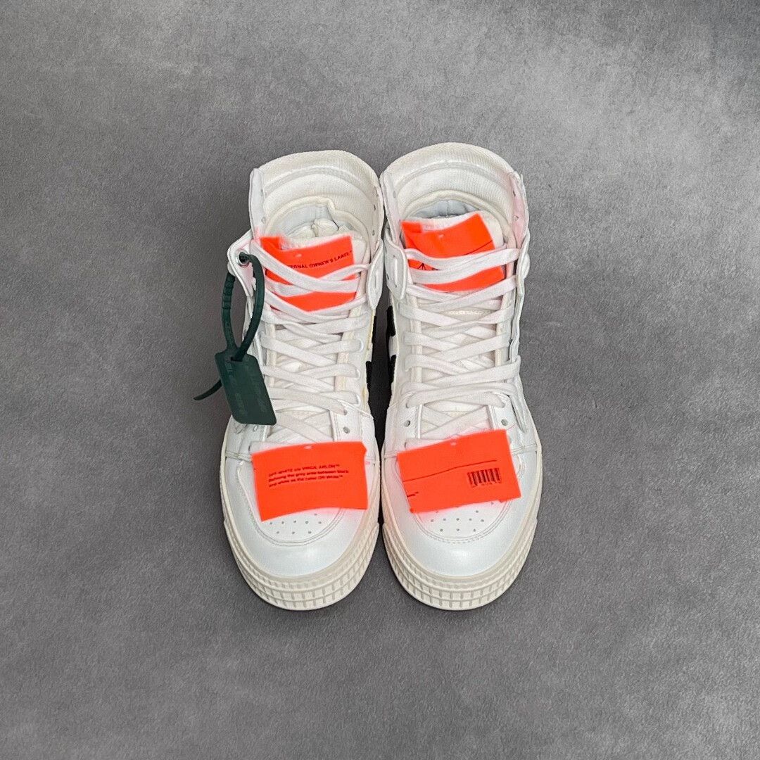 Off-White Off-White Leather White Hitop Sneakers 6 Men Size US 6 / EU 39 - 7 Thumbnail