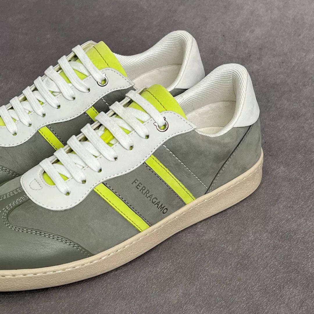 Salvatore Ferragamo Salvatore Ferragamo Leather Green Lowtop Sneakers 6.5 Men Size US 6.5 / EU 39-40 - 3 Thumbnail