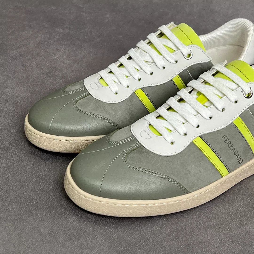 Salvatore Ferragamo Salvatore Ferragamo Leather Green Lowtop Sneakers 6.5 Men Size US 6.5 / EU 39-40 - 2 Thumbnail