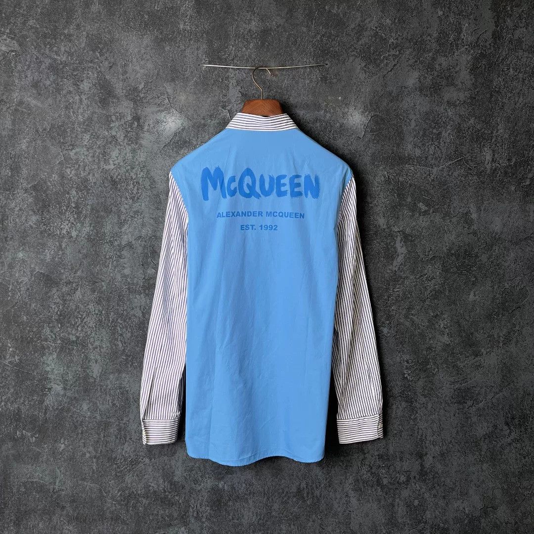 Alexander McQueen Alexander McQueen Cotton Striped Blue Shirt l Men Size US L / EU 52-54 / 3 - 2 Thumbnail