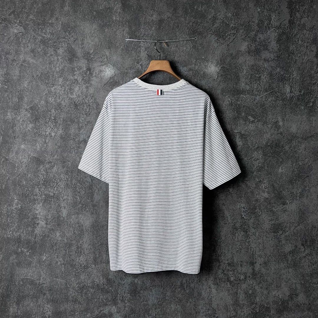 Thom Browne Thom Browne Cotton Striped Brown T-Shirt xxl Men Size US XXL / EU 58 / 5 - 2 Thumbnail