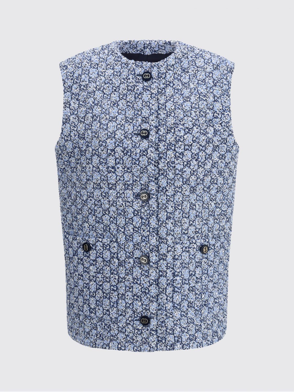 Gucci Gucci Waistcoat Woman Gnawed Blue Size M / US 6-8 / IT 42-44 - 2 Thumbnail