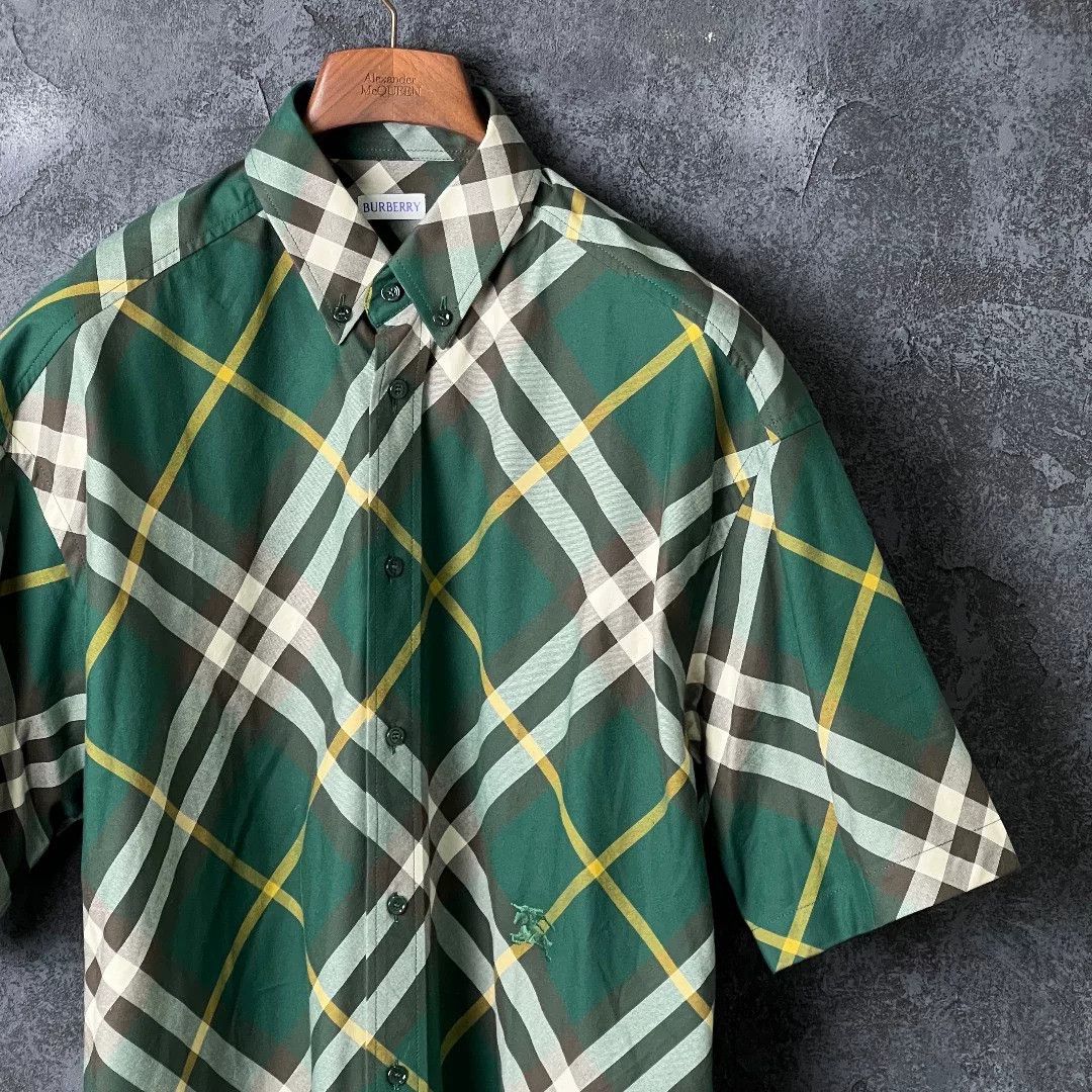Burberry Burberry Cotton Plaid Green Shirt m Men Size US M / EU 48-50 / 2 - 3 Thumbnail