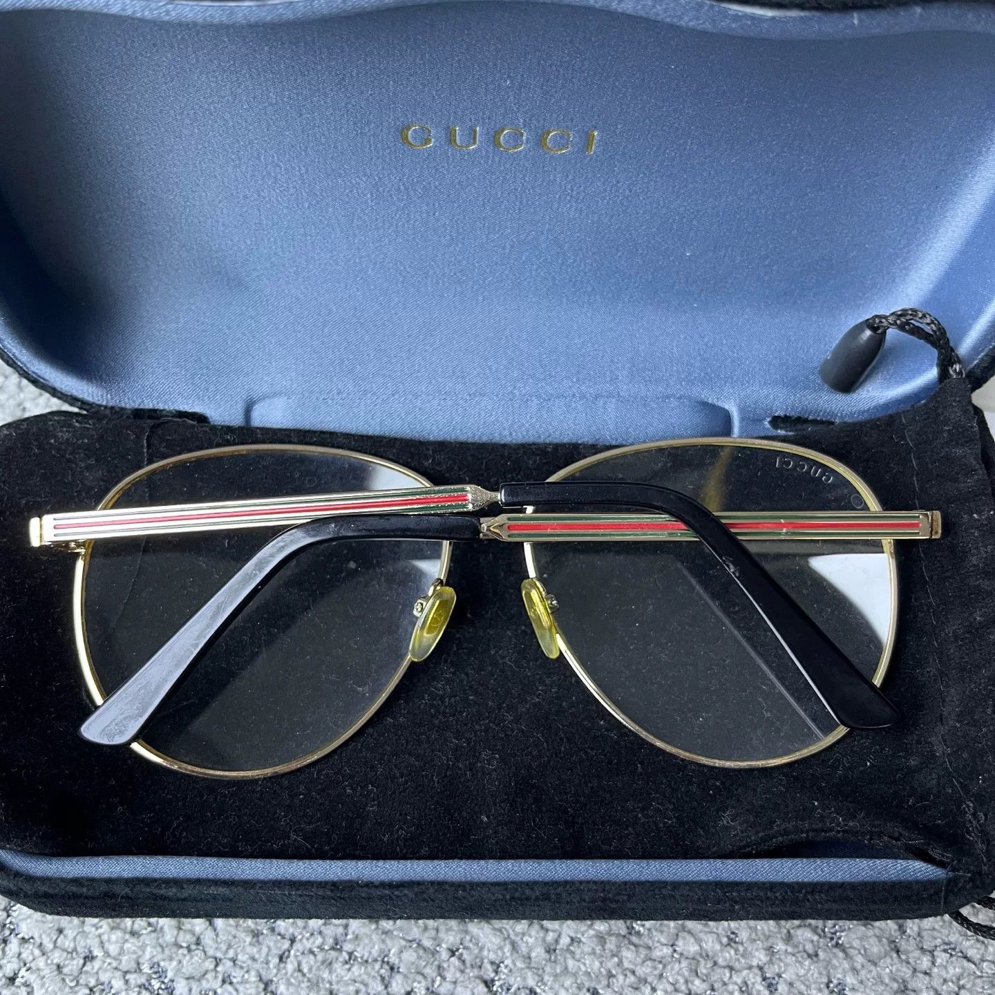Gucci Gucci Web Stripe Round Optical Glasses ONE SIZE Size ONE SIZE - 4 Thumbnail