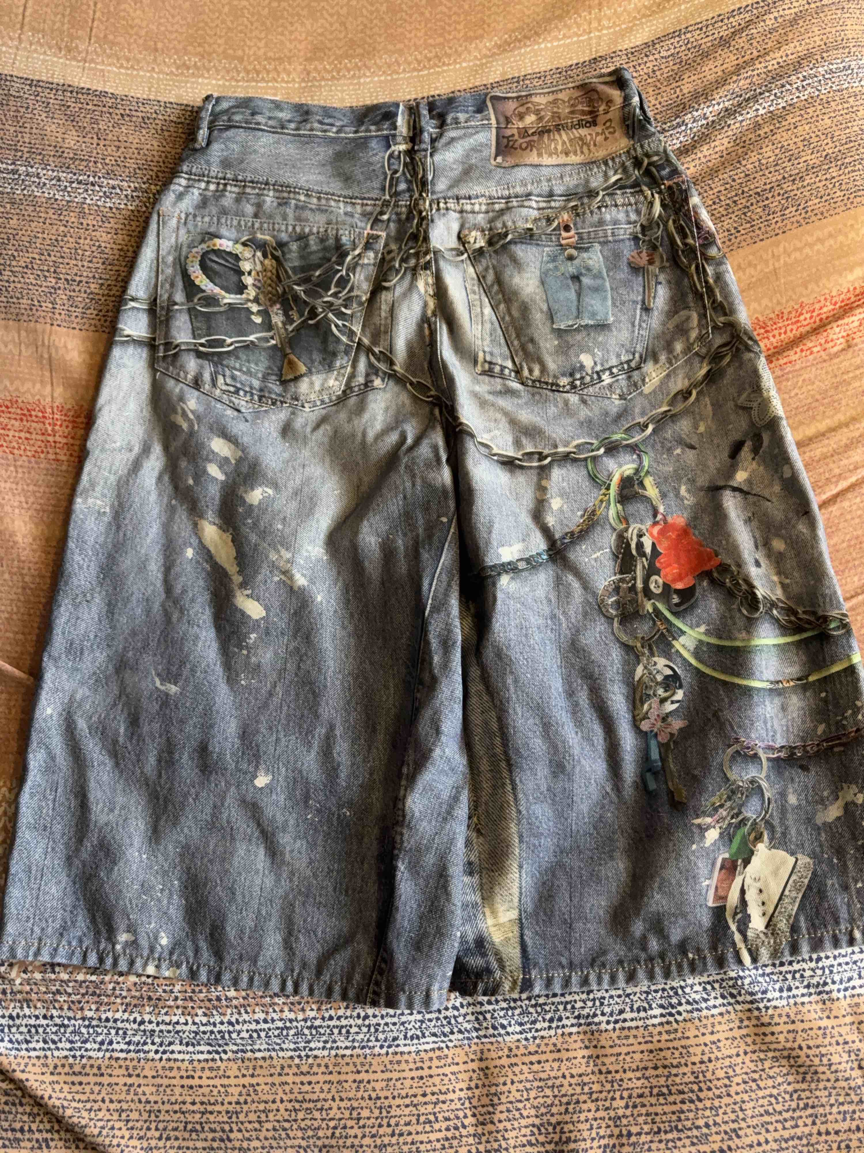 Acne Studios Acne Studios Trompe L'oeil Print Denim Shorts EUR 34 Size 25" / US 0 / IT 36 - 3 Thumbnail