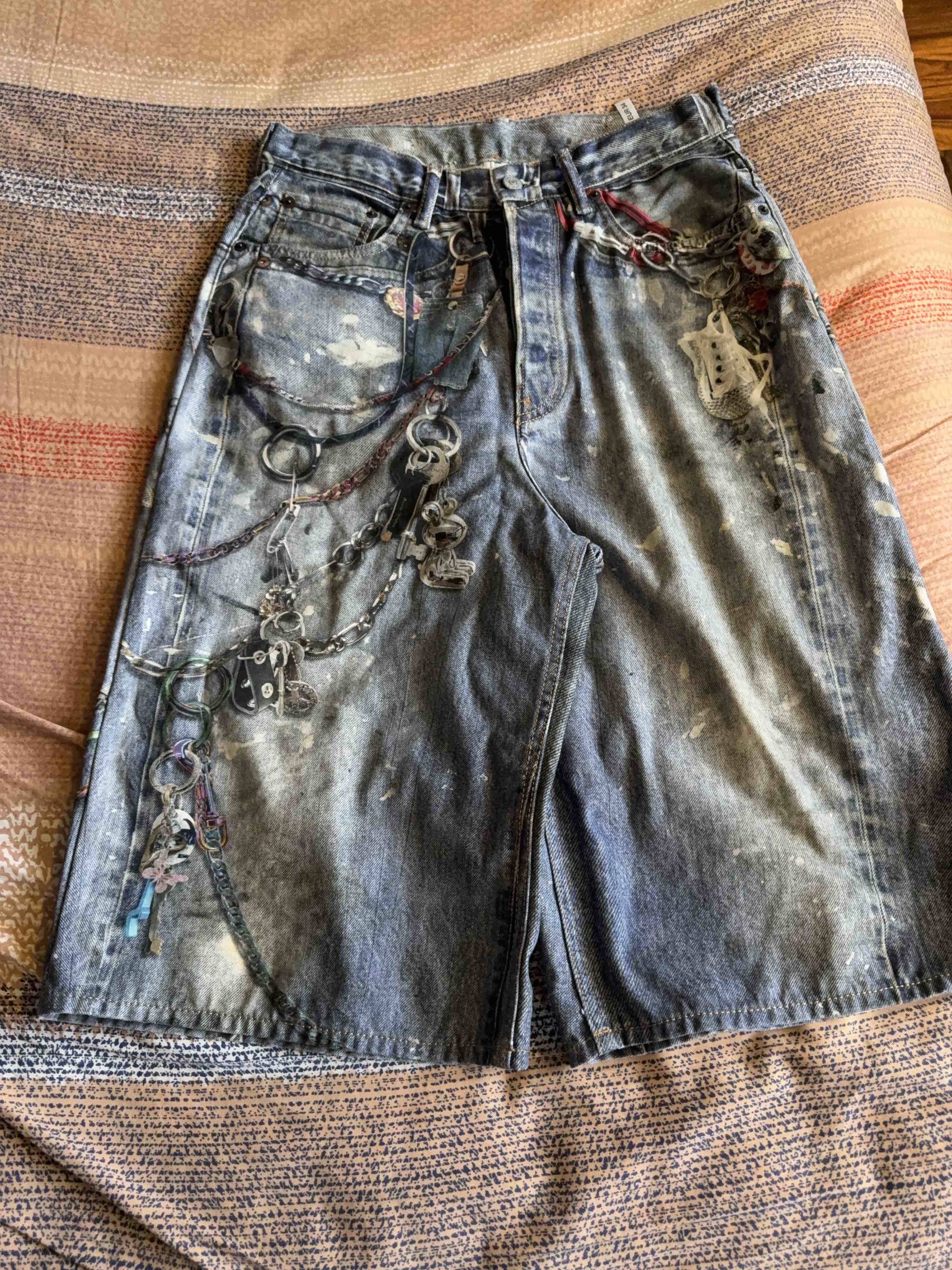 Acne Studios Acne Studios Trompe L'oeil Print Denim Shorts EUR 34 Size 25" / US 0 / IT 36 - 2 Thumbnail