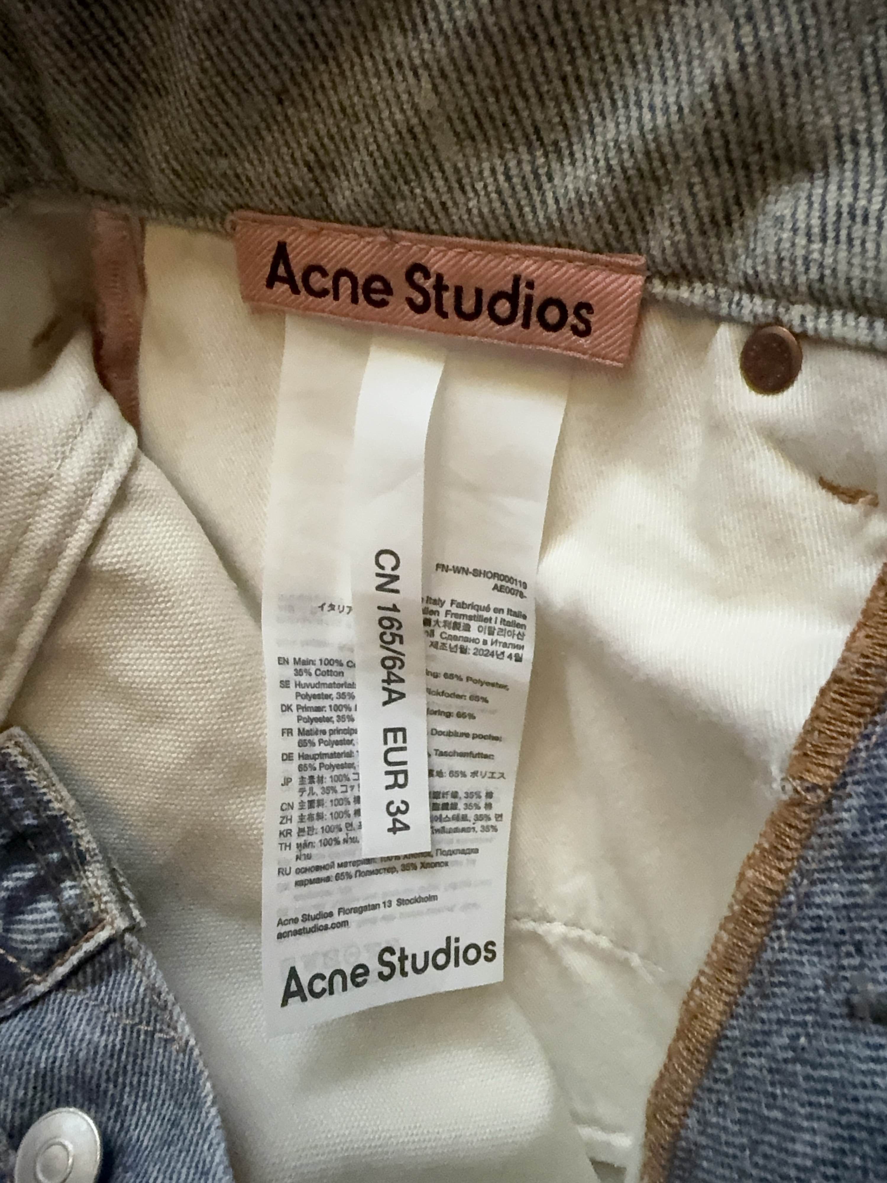Acne Studios Acne Studios Trompe L'oeil Print Denim Shorts EUR 34 Size 25" / US 0 / IT 36 - 4 Thumbnail