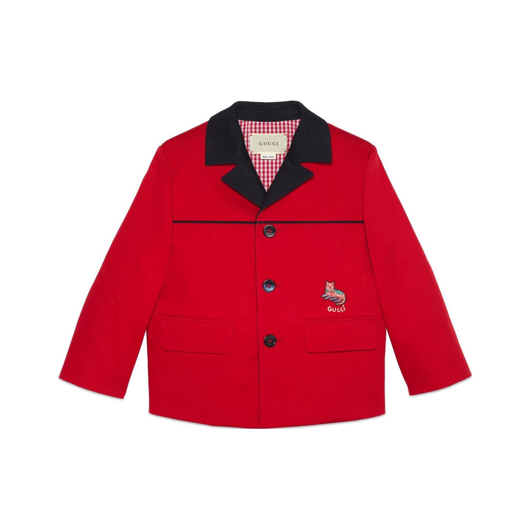 Gucci Gucci Red Cat Embroidery Cotton Jacket Size 10 Size XXS / US 00 / IT 34 - 2 Thumbnail