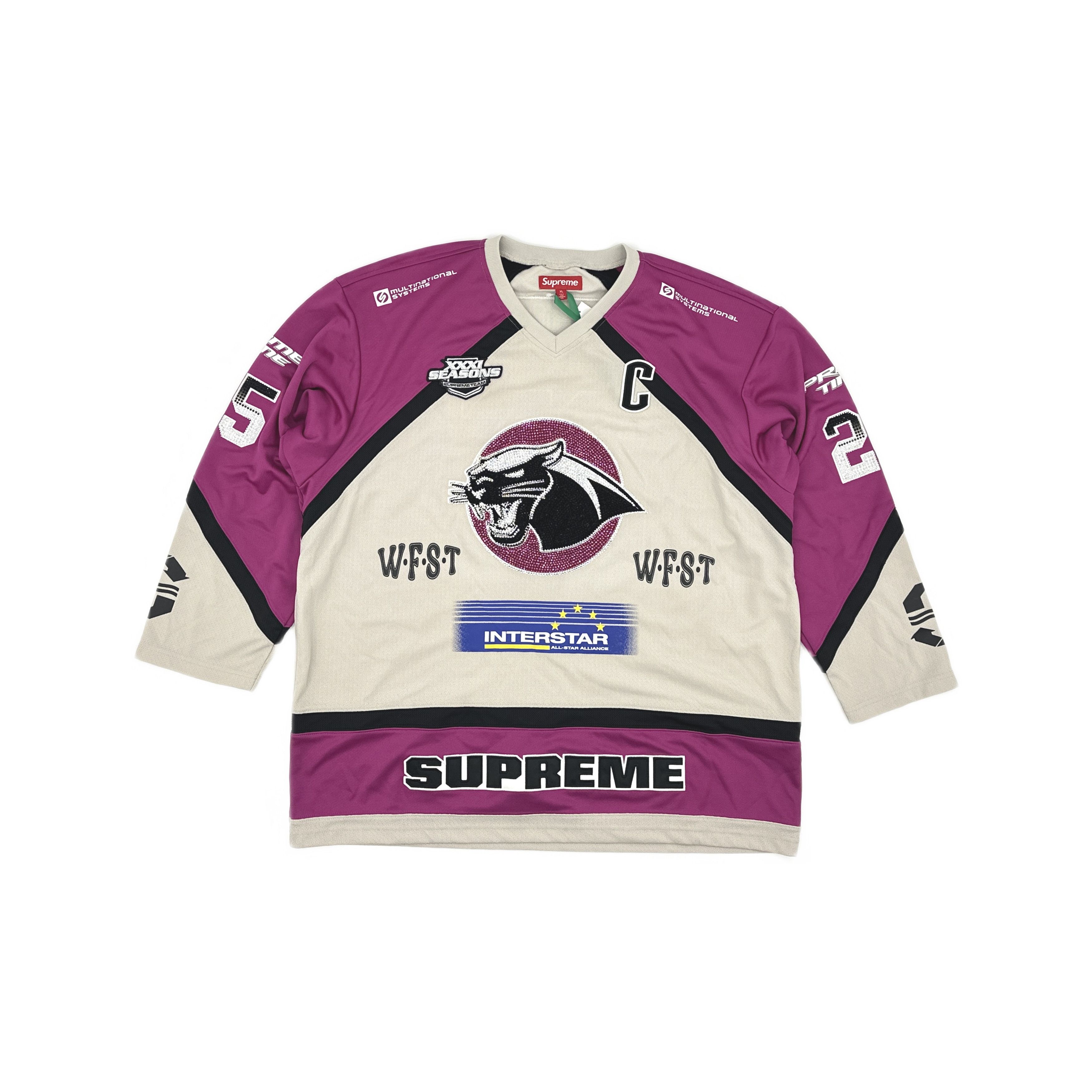 Supreme Supreme Rhinestone Hockey Jersey Size XL Size US XL / EU 56 / 4 - 2 Thumbnail