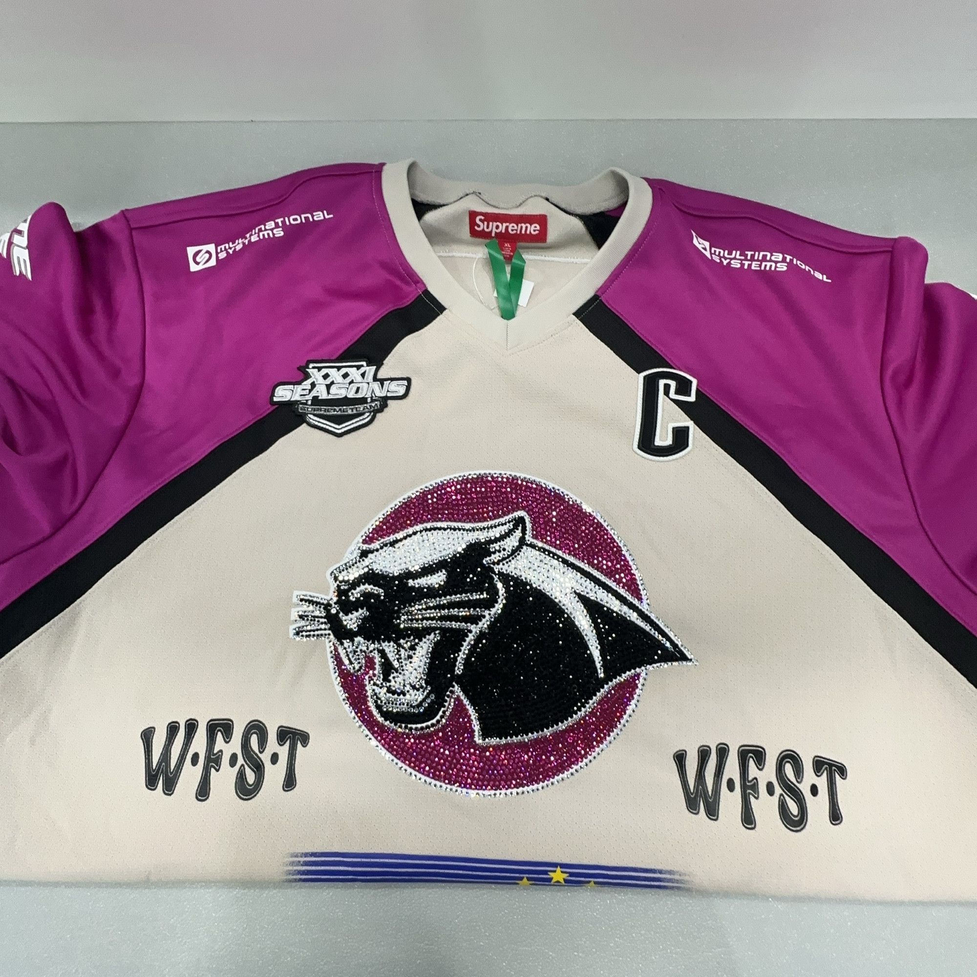 Supreme Supreme Rhinestone Hockey Jersey Size XL Size US XL / EU 56 / 4 - 7 Thumbnail
