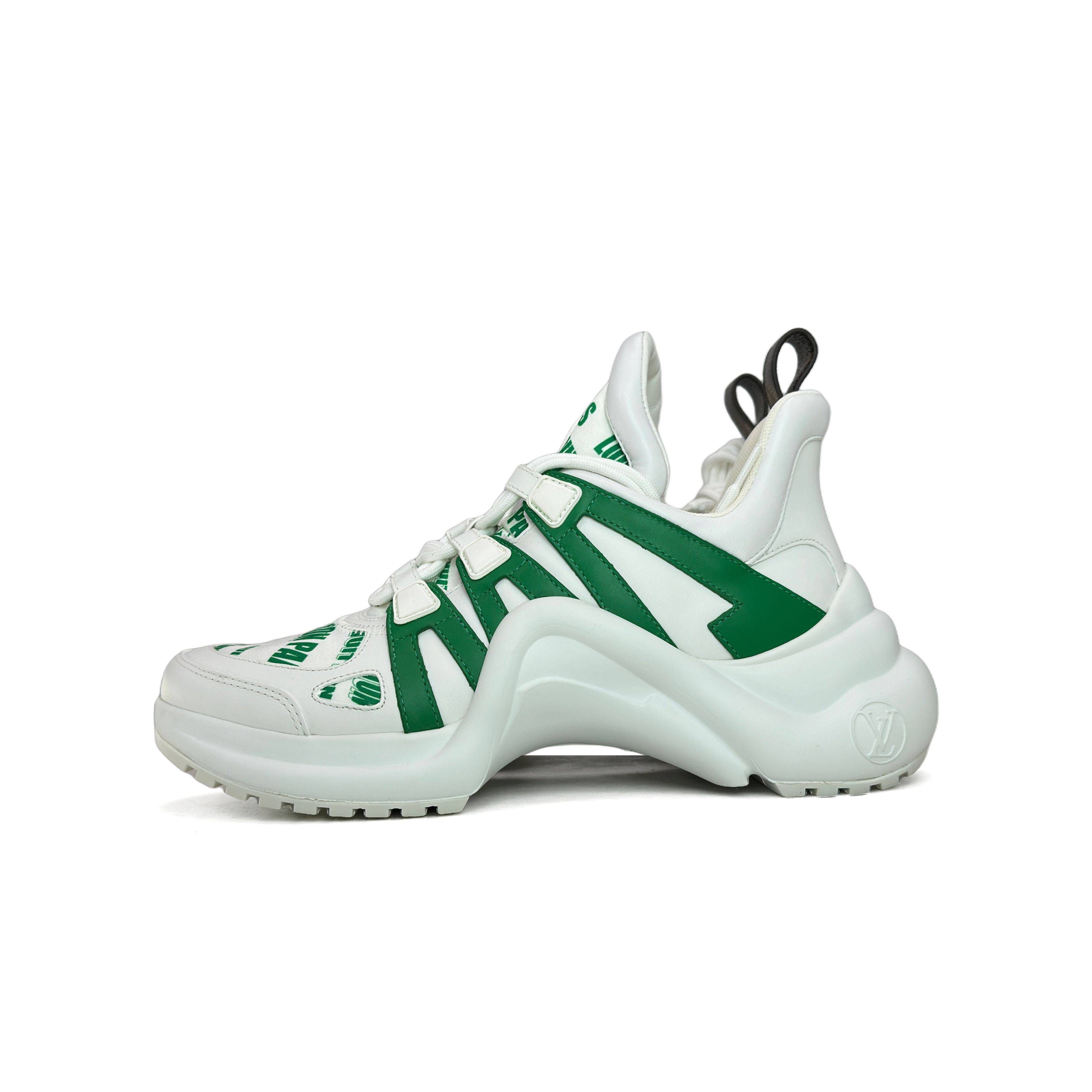 Louis Vuitton Louis Vuitton White Green Archlight Sneakers 37 Size US 7 / IT 37 - 2 Thumbnail