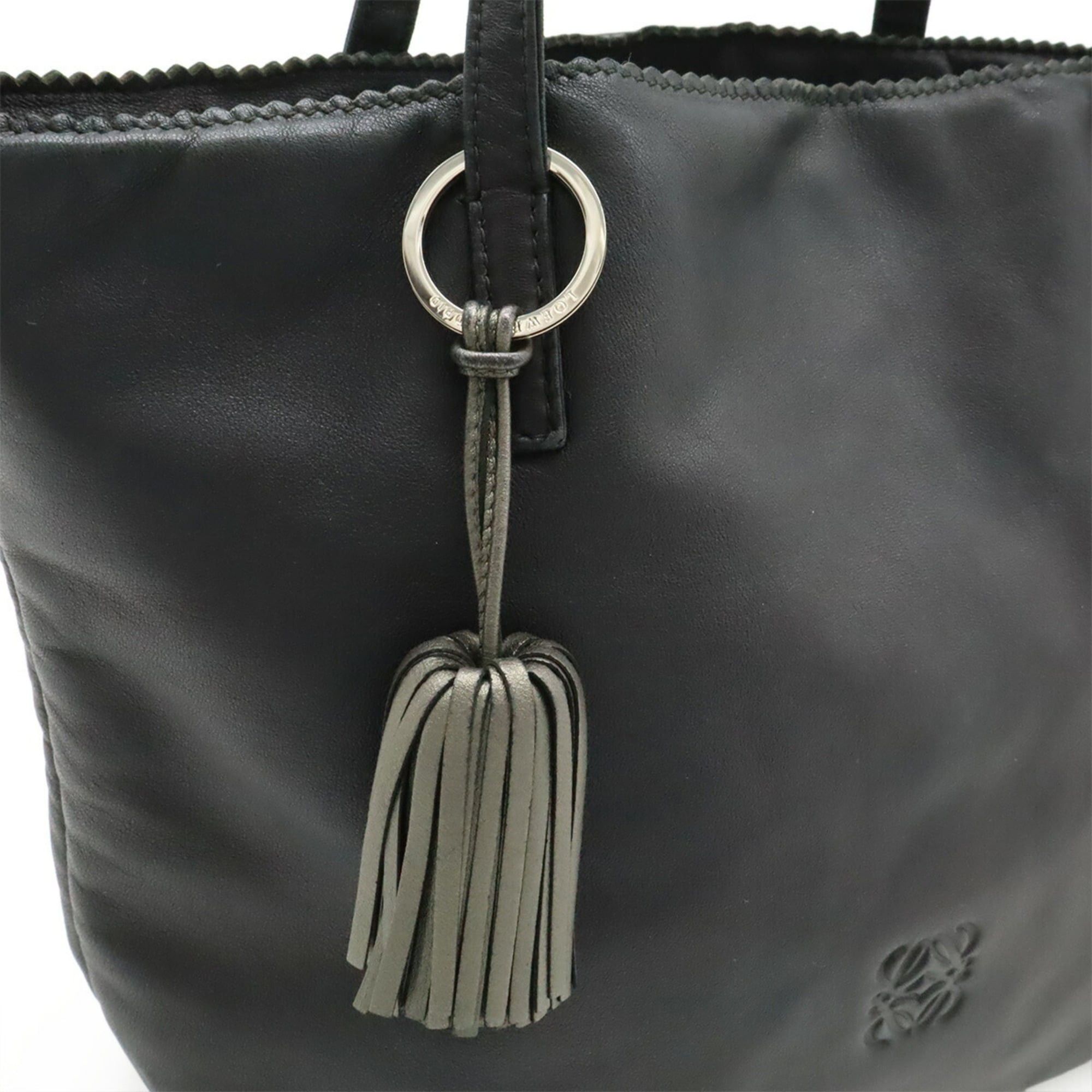 Loewe LOEWE Anagram Tassel Handbag Tote Bag, Nappa Leather, Black Size ONE SIZE - 10 Thumbnail