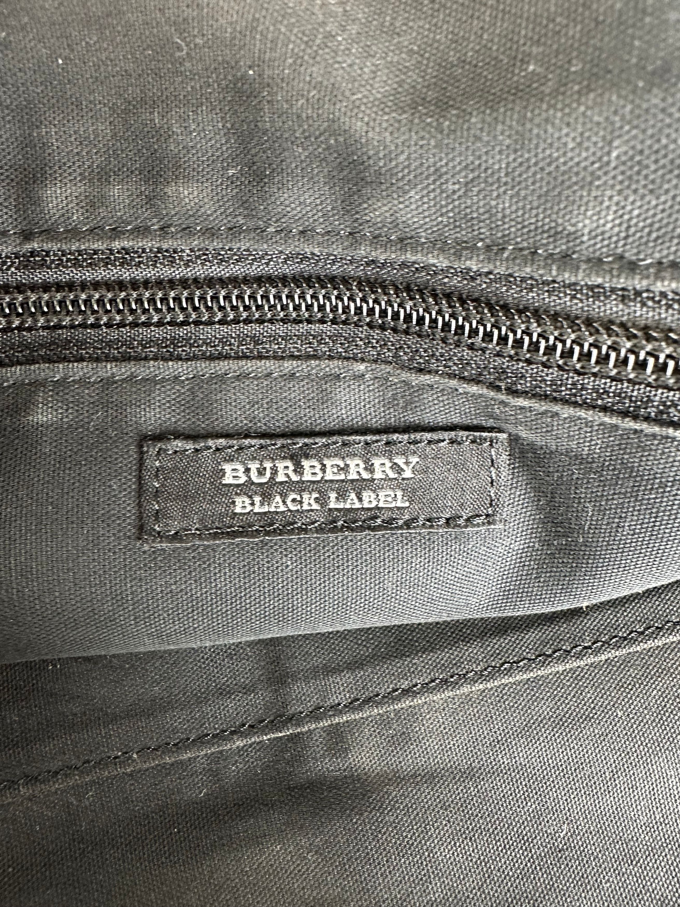 Burberry Vintage Black Label Embossed Check Nylon Briefcase Black Size ONE SIZE - 6 Thumbnail