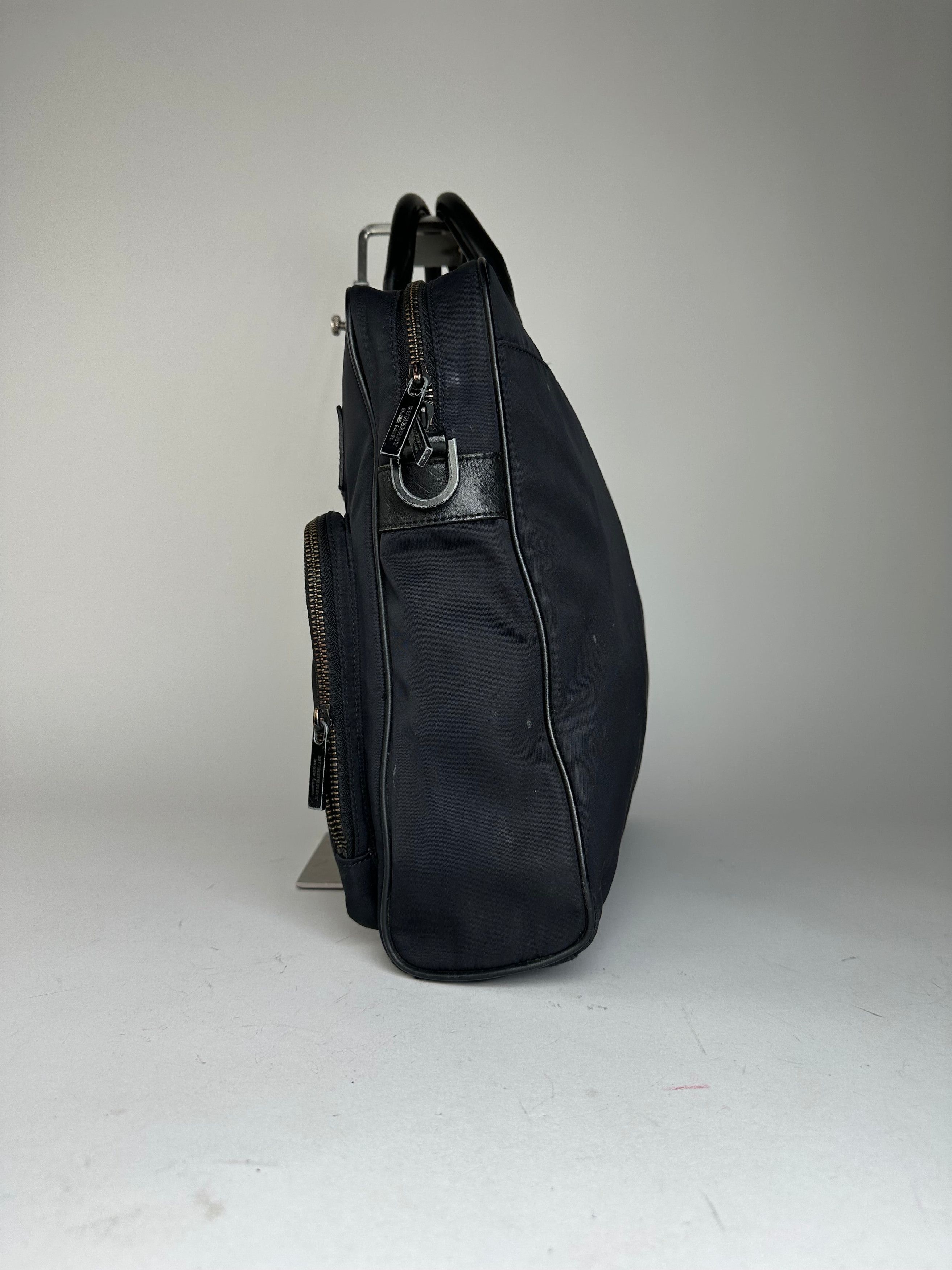 Burberry Vintage Black Label Embossed Check Nylon Briefcase Black Size ONE SIZE - 3 Thumbnail