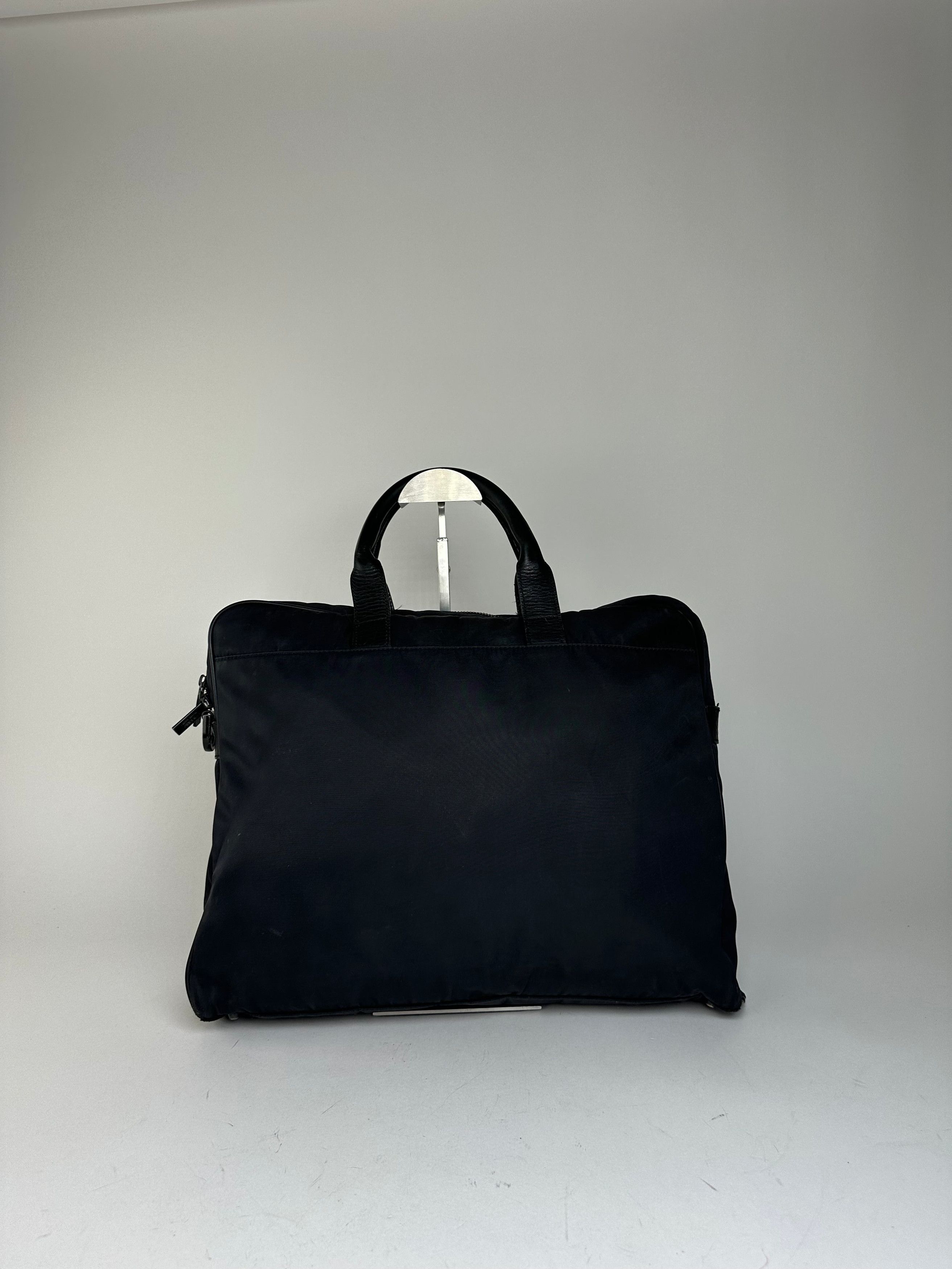 Burberry Vintage Black Label Embossed Check Nylon Briefcase Black Size ONE SIZE - 2 Thumbnail