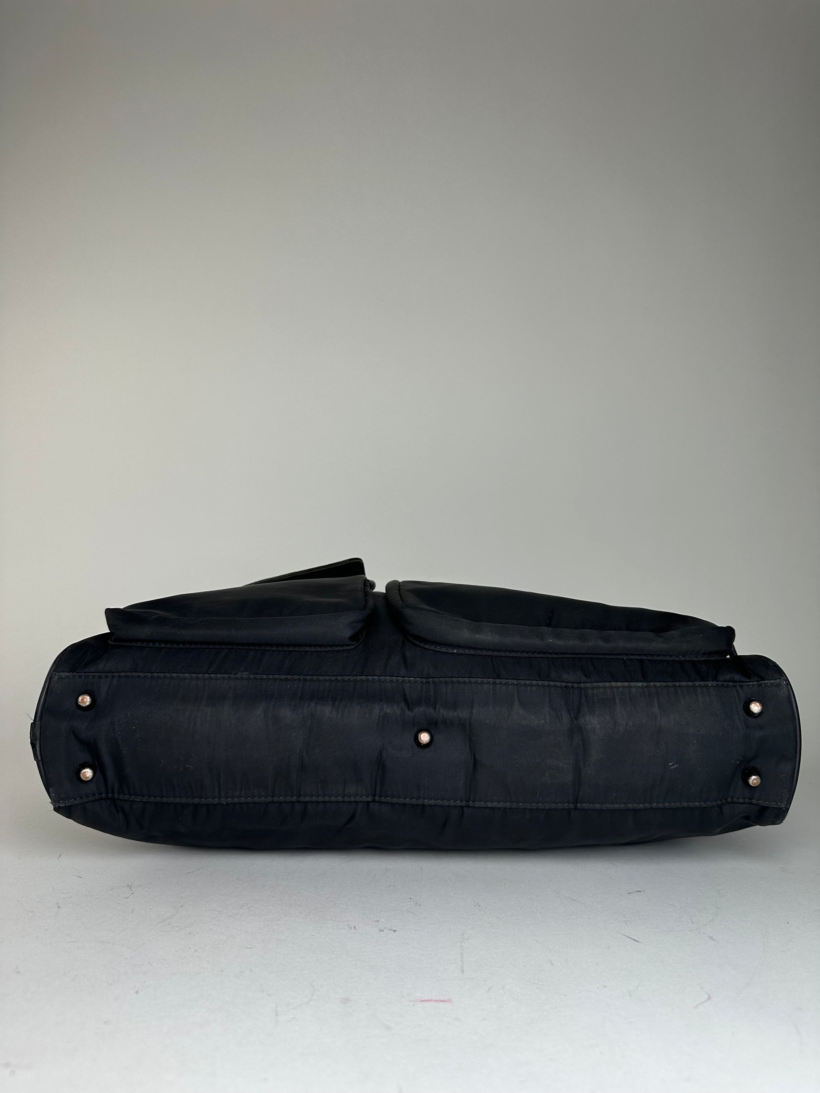 Burberry Vintage Black Label Embossed Check Nylon Briefcase Black Size ONE SIZE - 11 Thumbnail