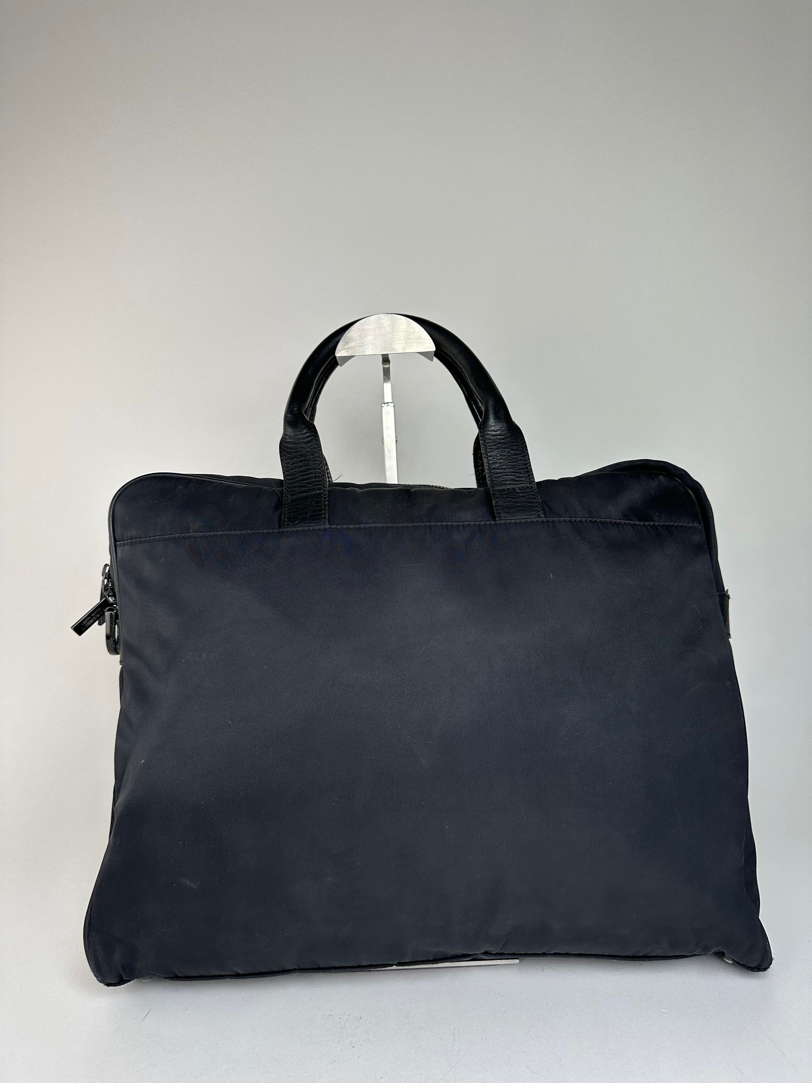 Burberry Vintage Black Label Embossed Check Nylon Briefcase Black Size ONE SIZE - 13 Thumbnail