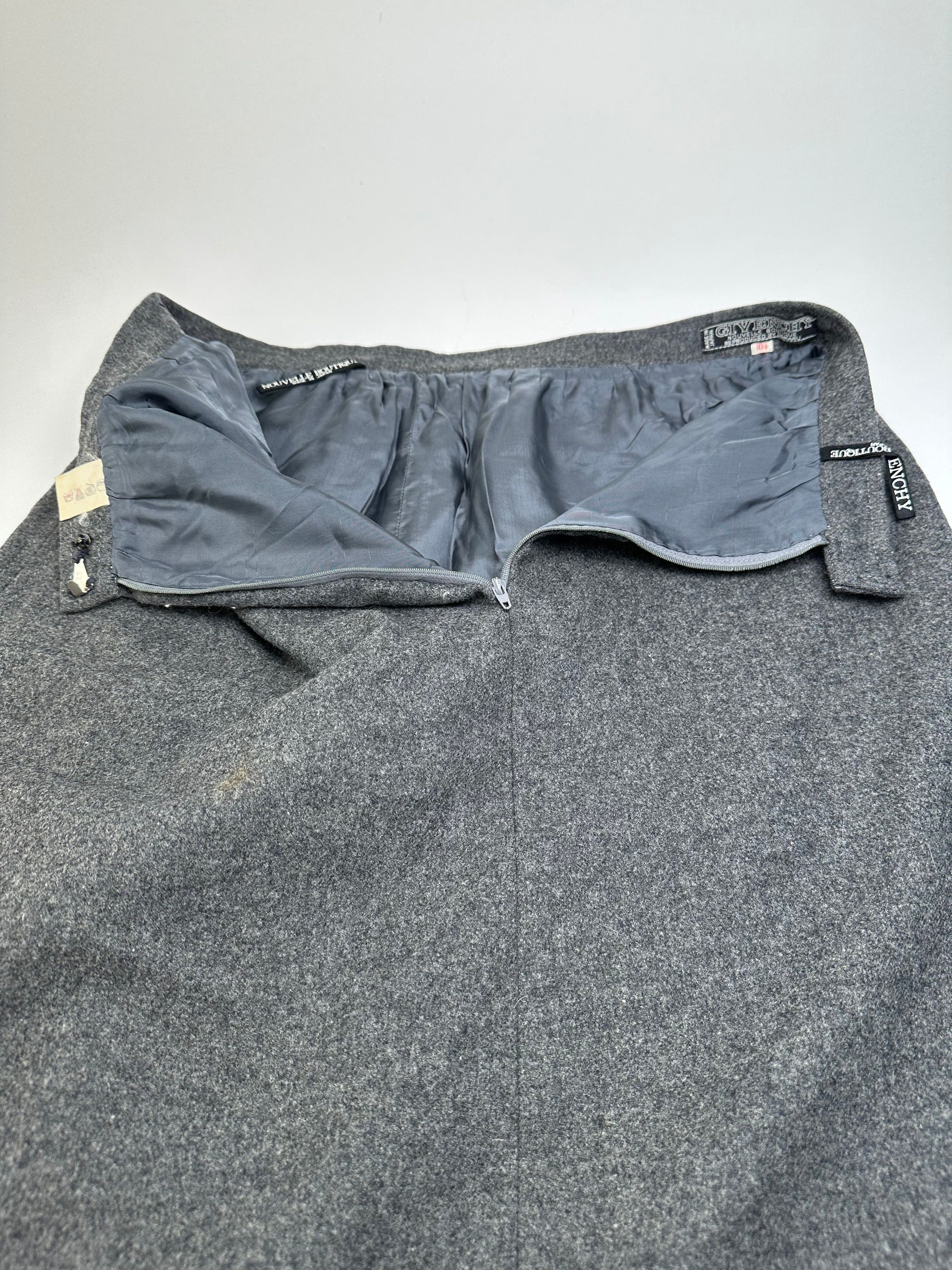 Givenchy Vintage Nouvelle Boutique Wool Skirt Charcoal Grey S Size 27" / US 4 / IT 40 - 11 Thumbnail