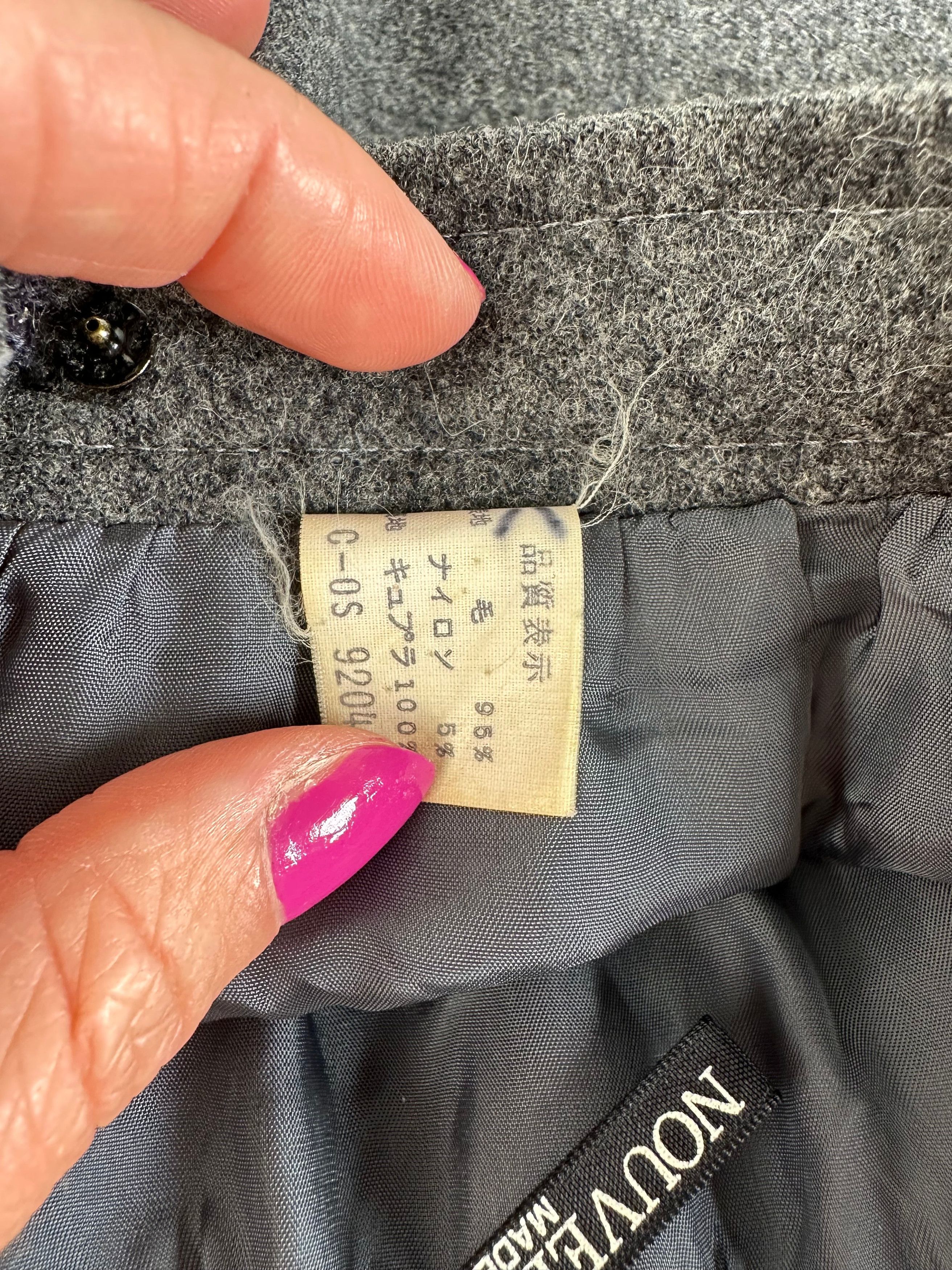 Givenchy Vintage Nouvelle Boutique Wool Skirt Charcoal Grey S Size 27" / US 4 / IT 40 - 9 Thumbnail