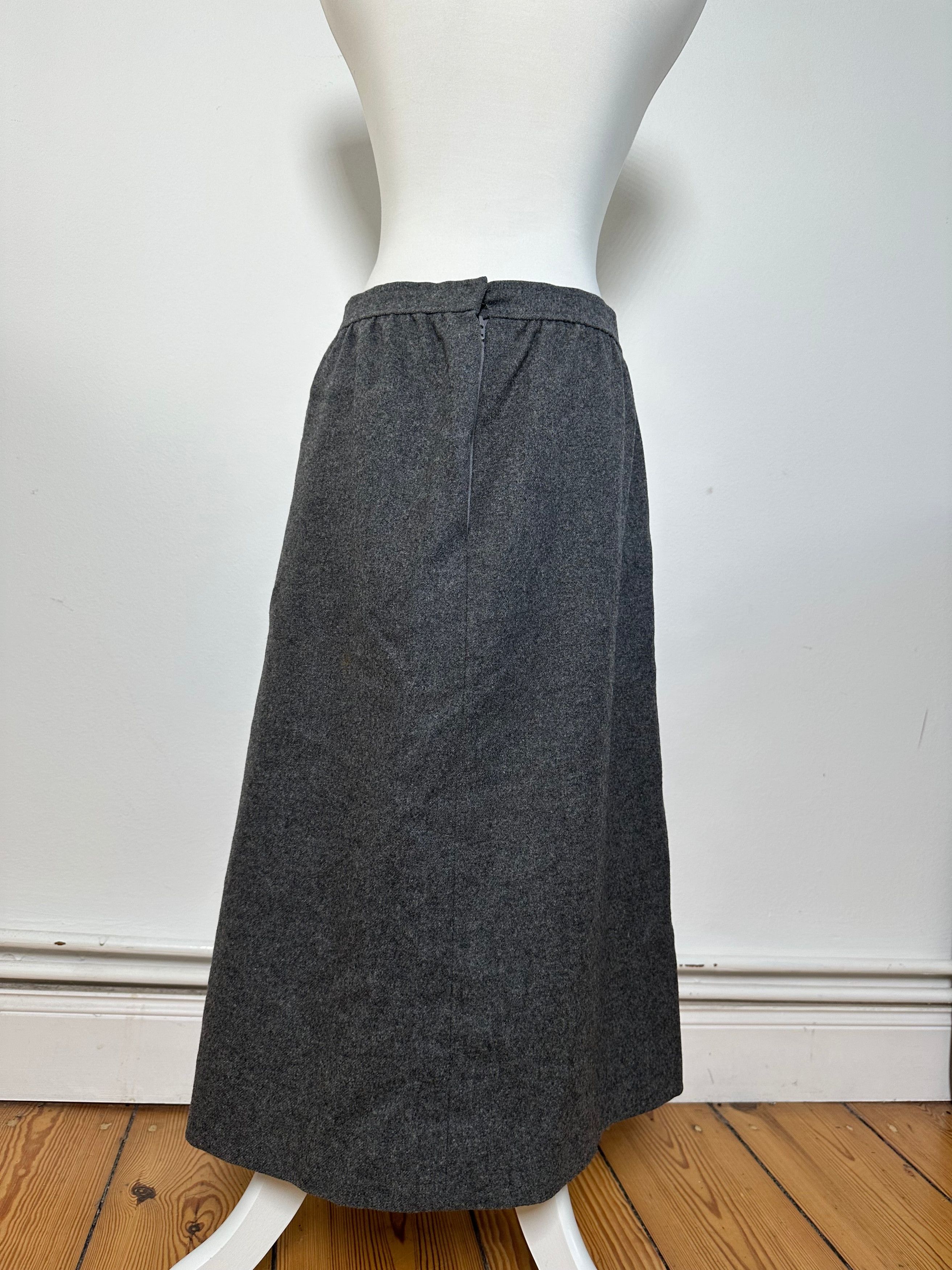 Givenchy Vintage Nouvelle Boutique Wool Skirt Charcoal Grey S Size 27" / US 4 / IT 40 - 14 Thumbnail