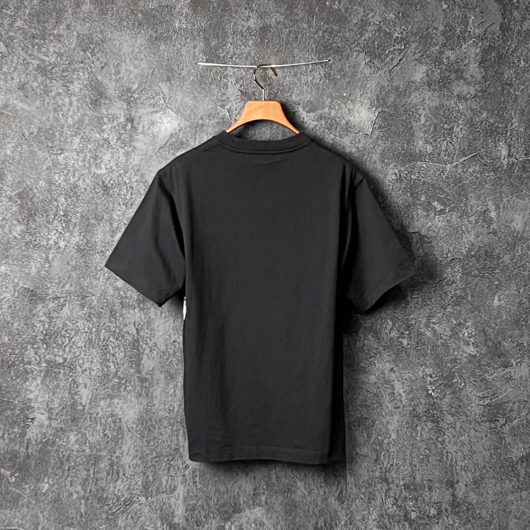 Burberry Burberry Cotton Printed Black T-Shirt m Men Size US M / EU 48-50 / 2 - 2 Thumbnail