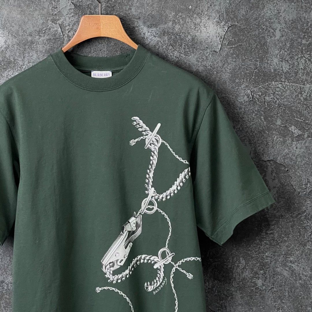 Burberry Burberry Cotton Printed Green T-Shirt xs Men Size US XS / EU 42 / 0 - 3 Thumbnail