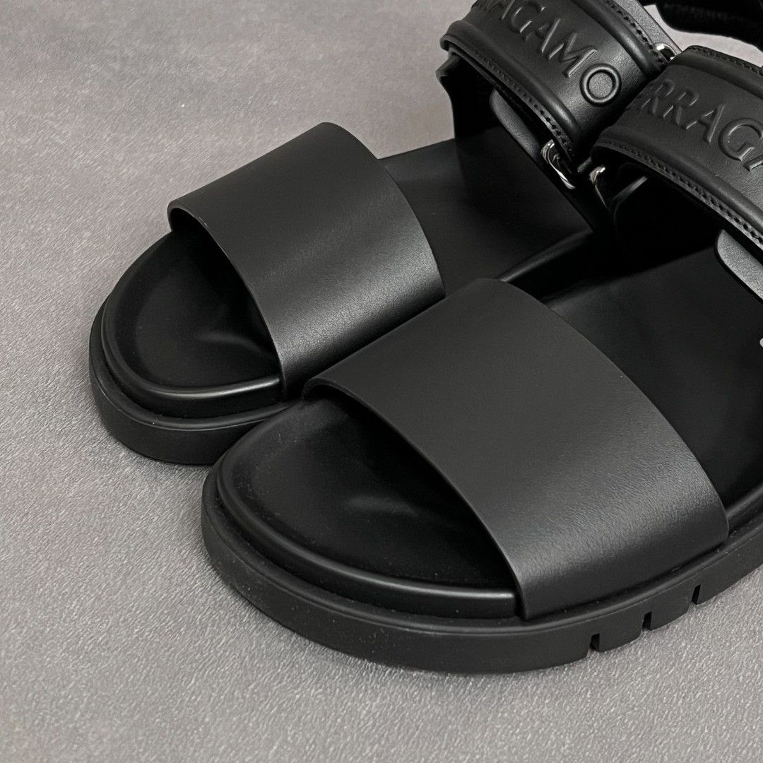Salvatore Ferragamo Salvatore Ferragamo Leather Black Sandals 6 Men Size US 6 / EU 39 - 3 Thumbnail
