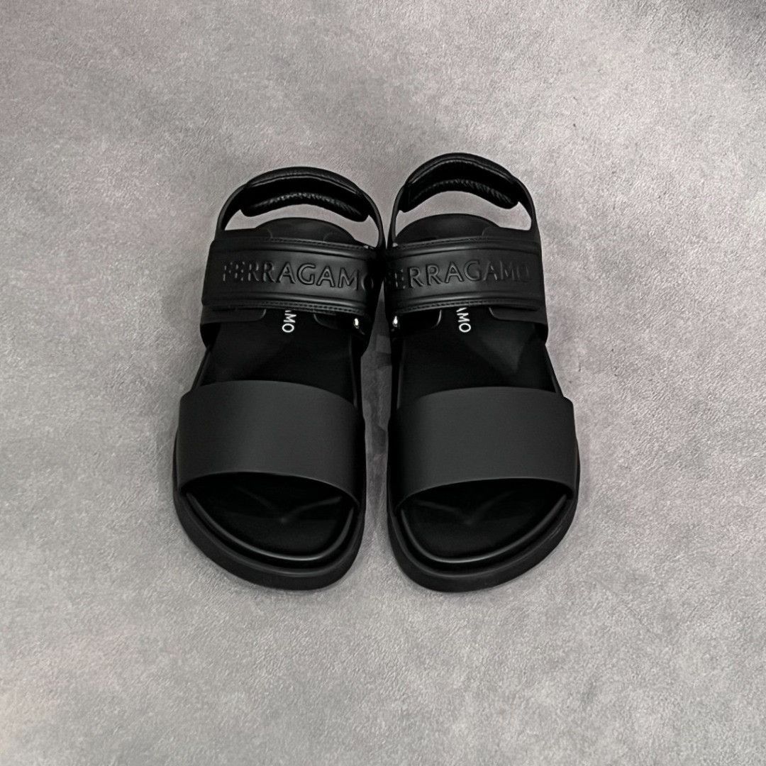 Salvatore Ferragamo Salvatore Ferragamo Leather Black Sandals 6 Men Size US 6 / EU 39 - 7 Thumbnail