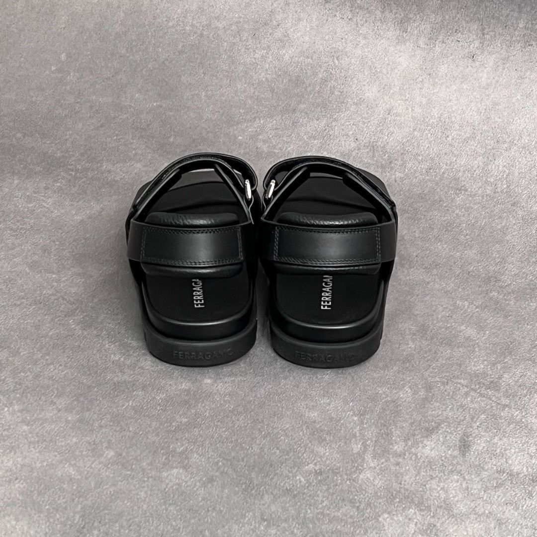 Salvatore Ferragamo Salvatore Ferragamo Leather Black Sandals 6 Men Size US 6 / EU 39 - 8 Thumbnail