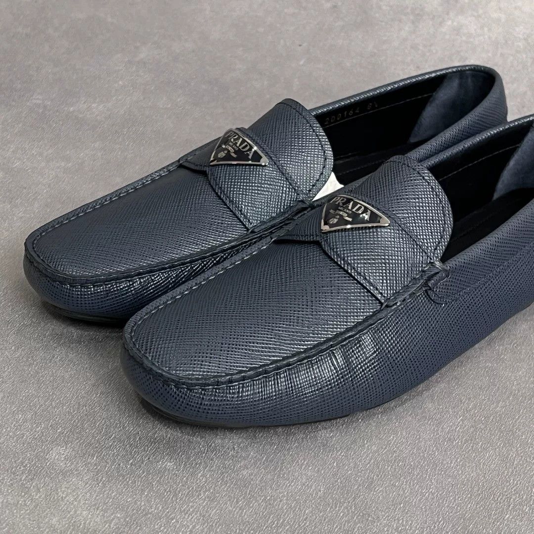 Prada Prada Leather Blue Lowtop Sneakers 9 Men Size US 9 / EU 42 - 3 Thumbnail