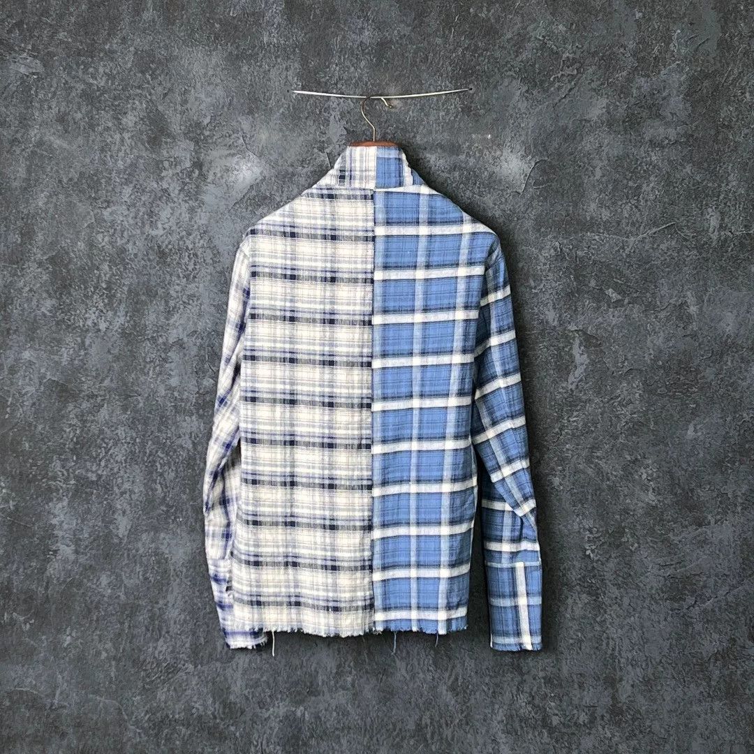 Greg Lauren Greg Lauren Cotton Plaid Blue Light Jacket m Men Size US M / EU 48-50 / 2 - 2 Thumbnail
