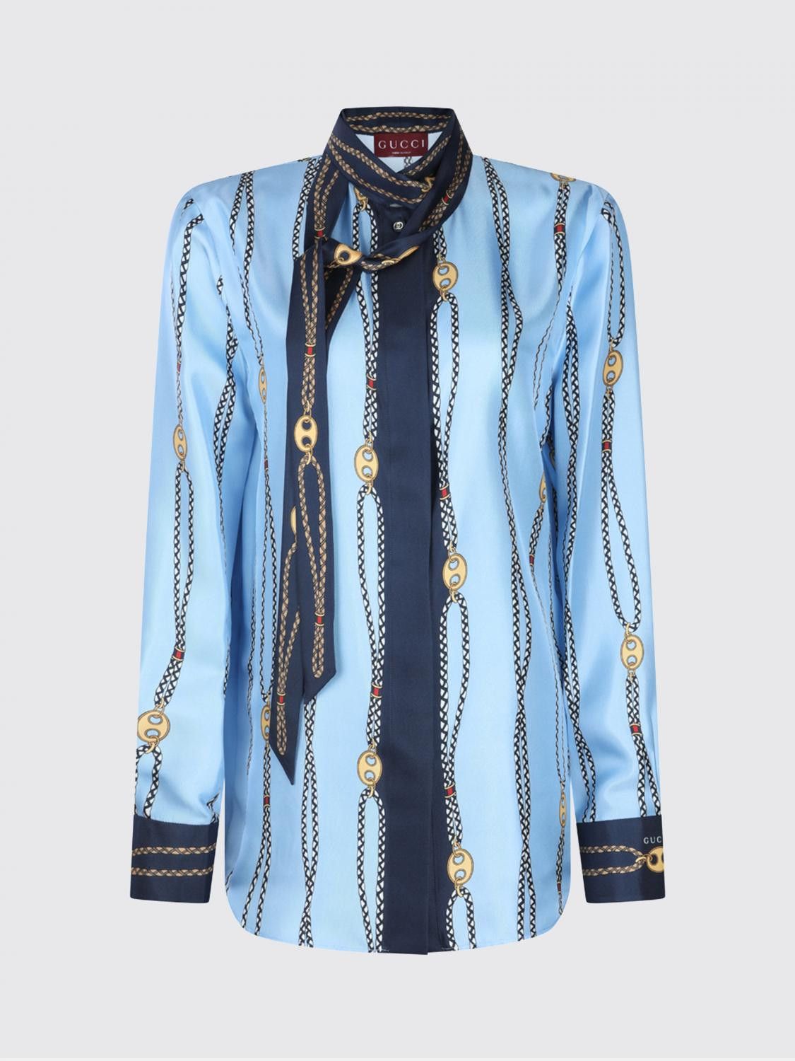 Gucci Gucci Shirt Woman Gnawed Blue Size M / US 6-8 / IT 42-44 - 2 Thumbnail