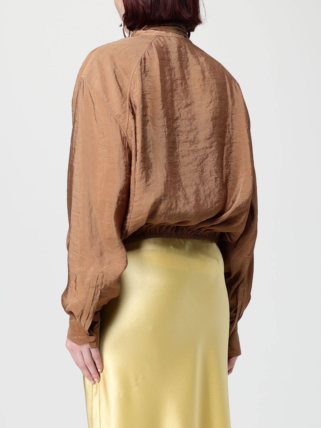 Saint Laurent Paris Saint Laurent Shirt Woman Brown Size XS / US 0-2 / IT 36-38 - 3 Thumbnail
