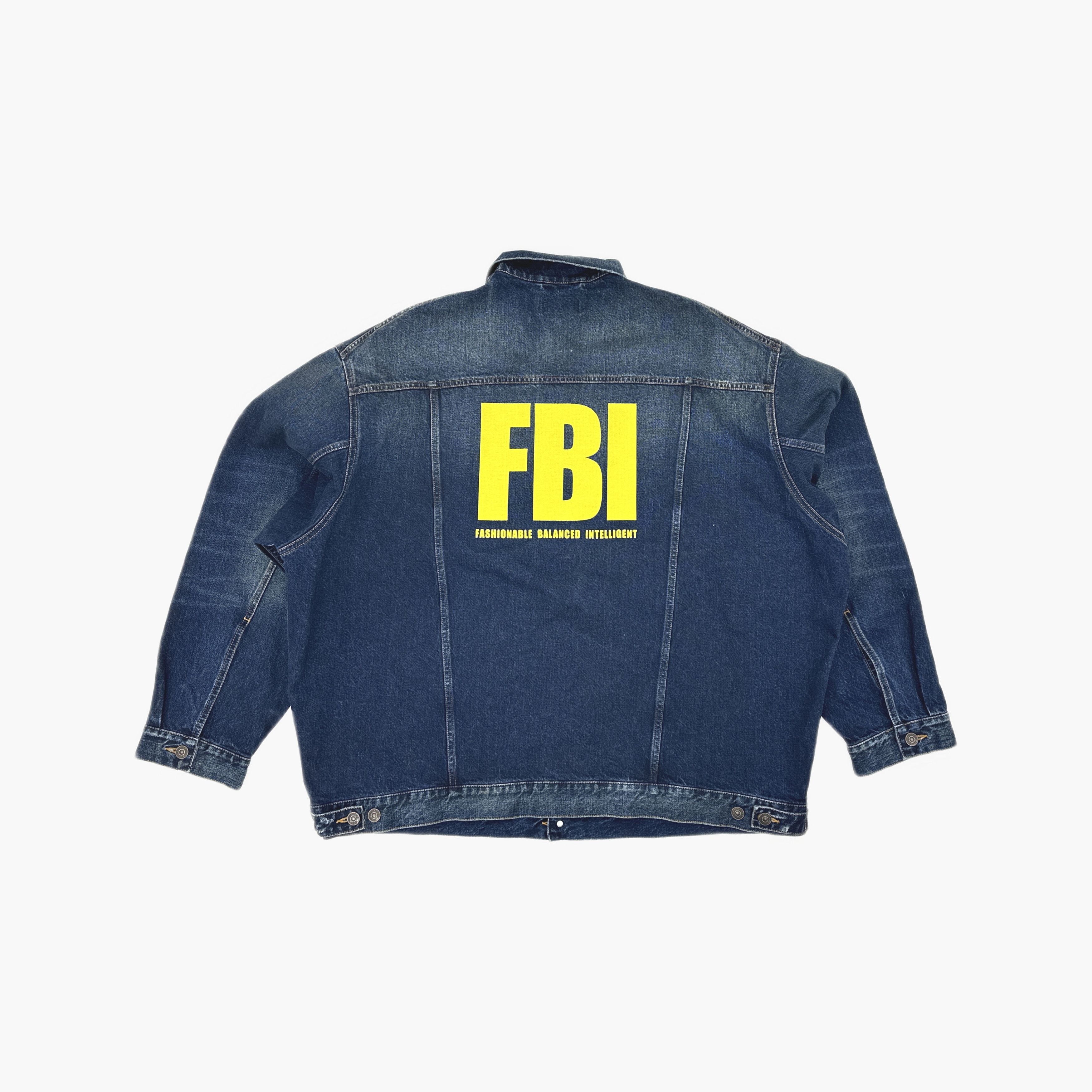 Balenciaga Balenciaga FBI Logo Denim Jacket Size 4 Size US XL / EU 56 / 4 - 3 Thumbnail