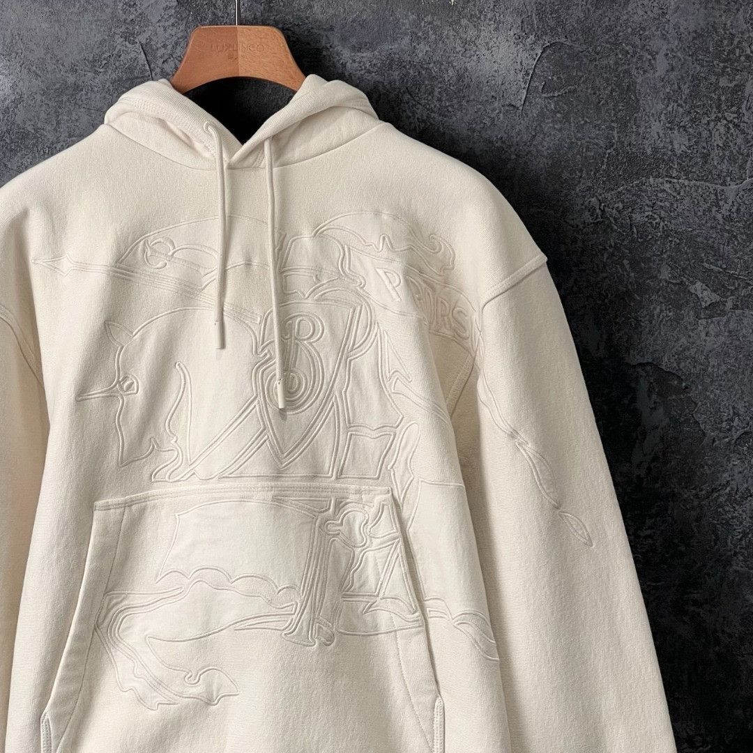 Burberry Burberry Cotton Embroidered Beige Hoodie s Men Size US S / EU 44-46 / 1 - 3 Thumbnail