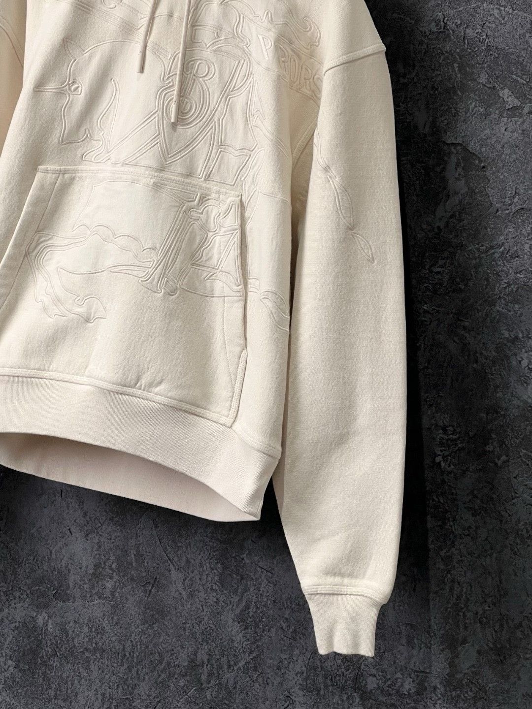 Burberry Burberry Cotton Embroidered Beige Hoodie s Men Size US S / EU 44-46 / 1 - 5 Thumbnail