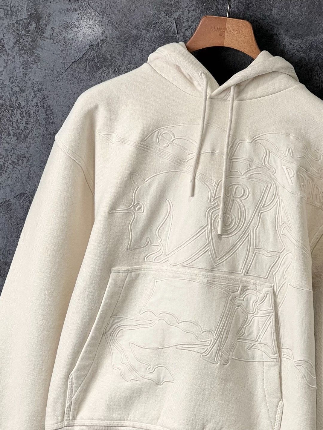 Burberry Burberry Cotton Embroidered Beige Hoodie s Men Size US S / EU 44-46 / 1 - 4 Thumbnail