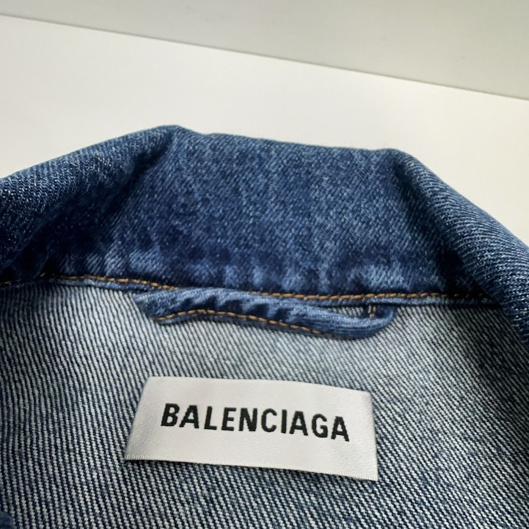 Balenciaga Balenciaga Embroidered Logo Denim Jacket 40 Size M / US 6-8 / IT 42-44 - 4 Thumbnail